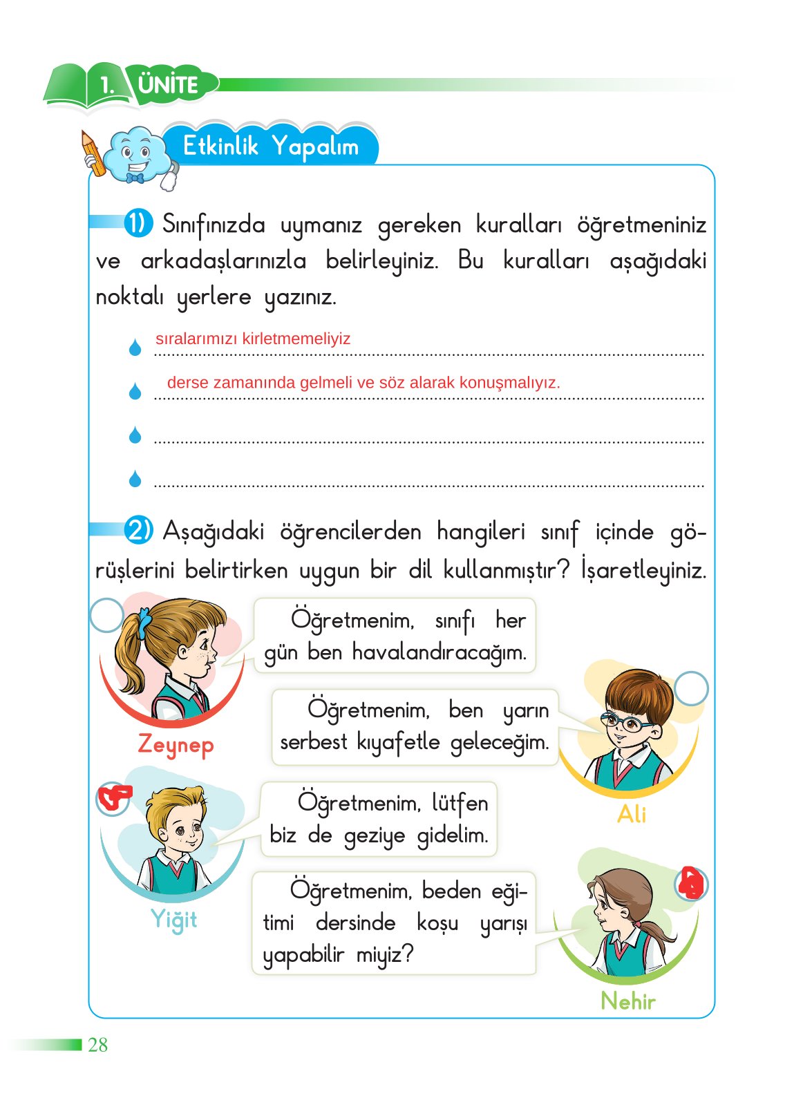 2. Sınıf Sdr Yayıncılık Hayat Bilgisi Ders Kitabı Sayfa 29 Cevapları