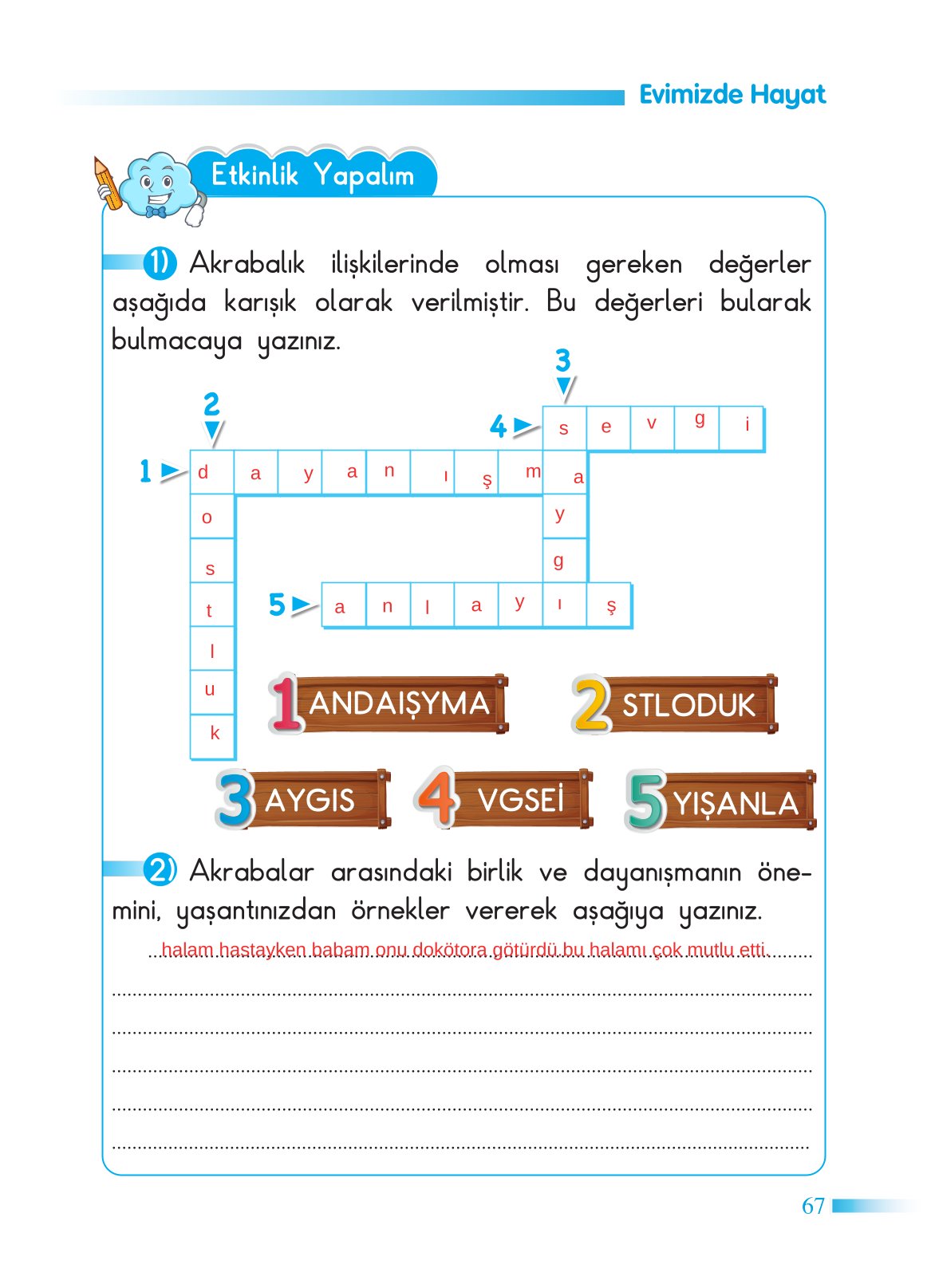 2. Sınıf Sdr Yayıncılık Hayat Bilgisi Ders Kitabı Sayfa 68 Cevapları