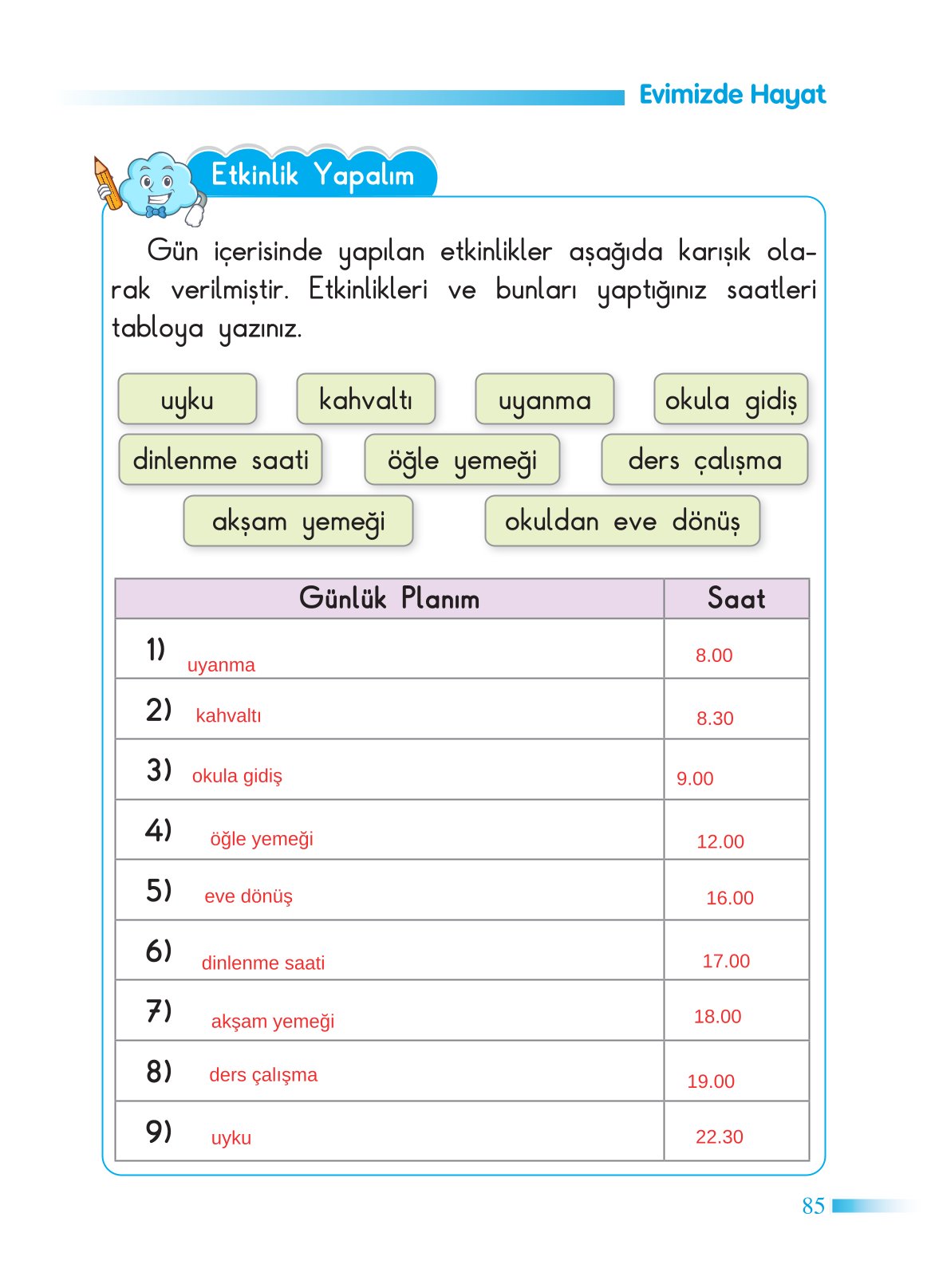 2. Sınıf Sdr Yayıncılık Hayat Bilgisi Ders Kitabı Sayfa 86 Cevapları