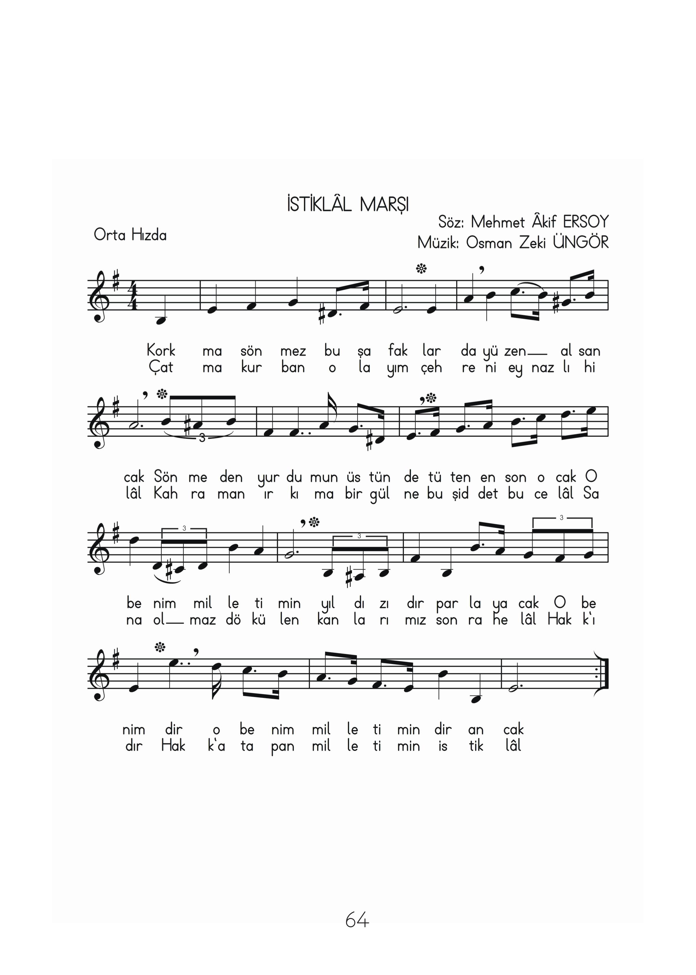 3. Sınıf Hecce Yayıncılık Müzik Ders Kitabı Sayfa 64 Cevapları