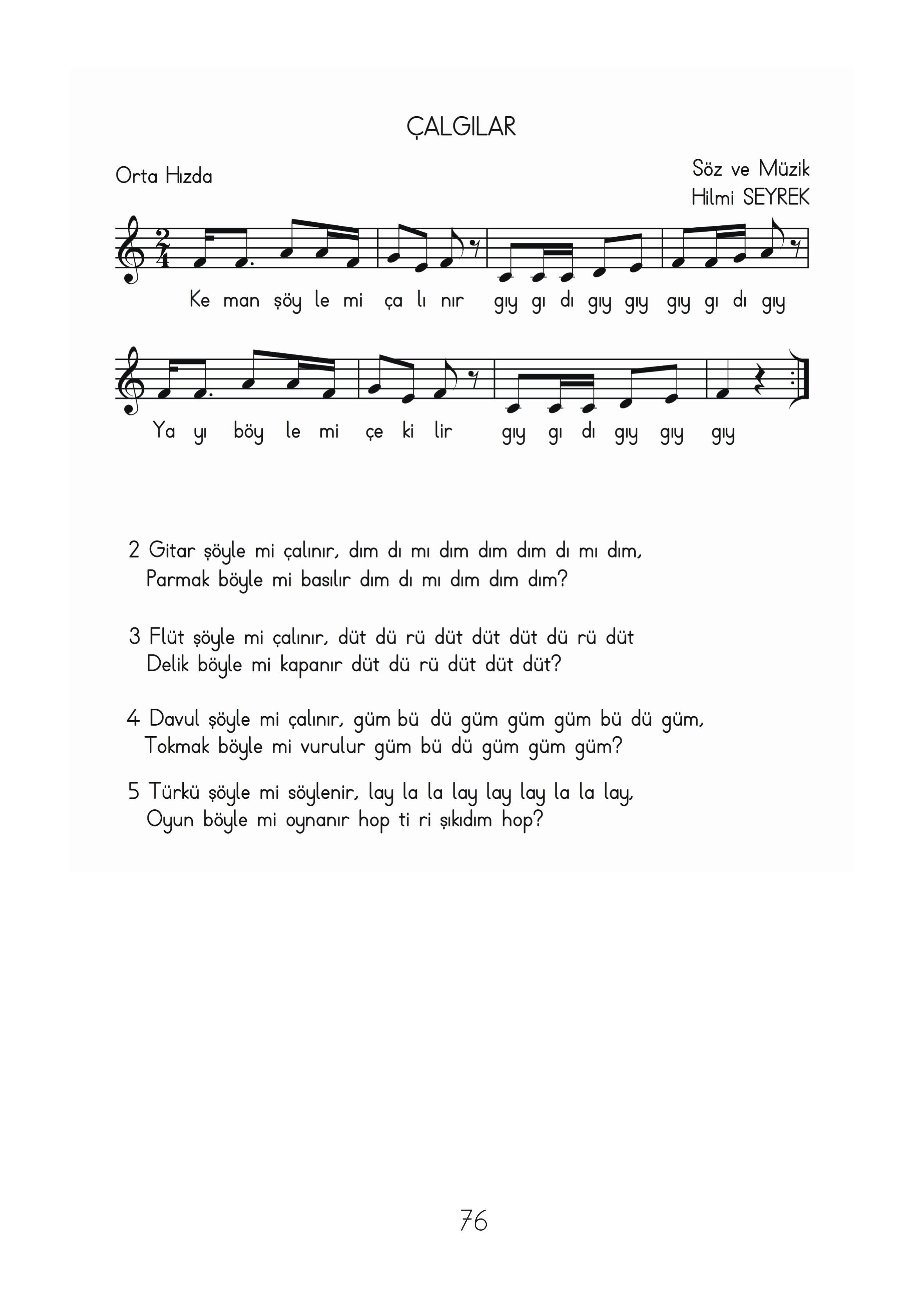 3. Sınıf Hecce Yayıncılık Müzik Ders Kitabı Sayfa 76 Cevapları 3. Sınıf Hecce Yayıncılık Müzik Ders Kitabı Sayfa 76 Cevapları