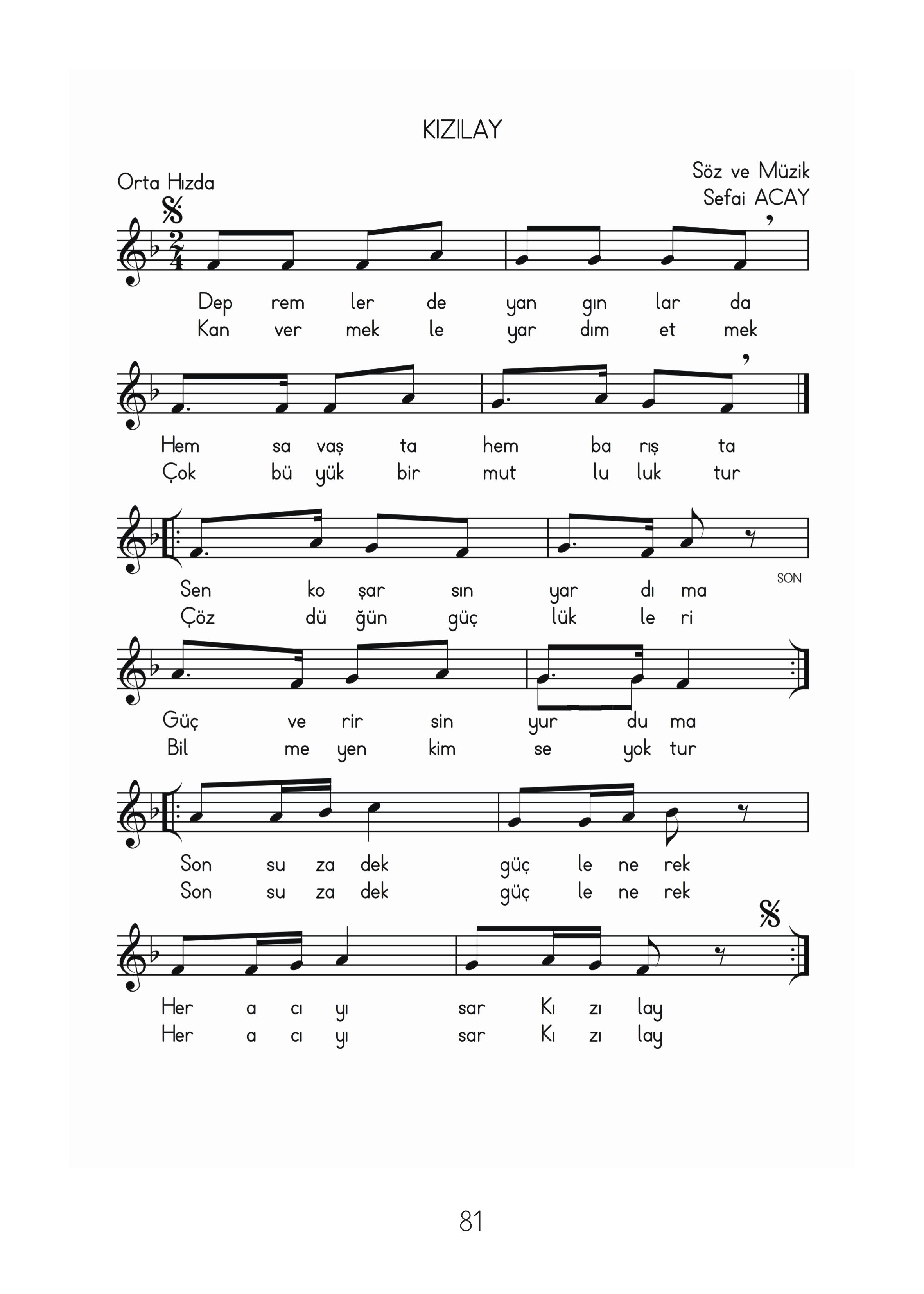 3. Sınıf Hecce Yayıncılık Müzik Ders Kitabı Sayfa 81 Cevapları 3. Sınıf Hecce Yayıncılık Müzik Ders Kitabı Sayfa 81 Cevapları