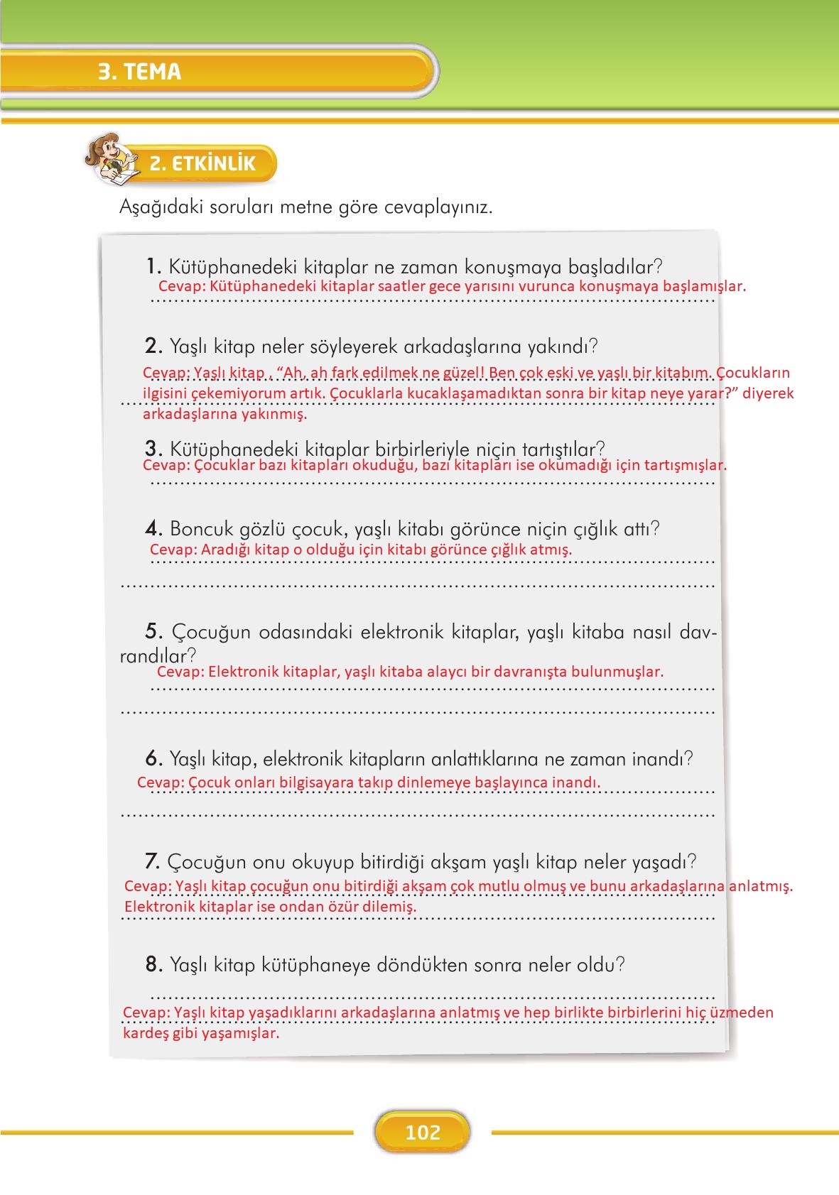 3. Sınıf İlke Yayınları Türkçe Ders Kitabı Sayfa 102 Cevapları 3. Sınıf İlke Yayınları Türkçe Ders Kitabı Sayfa 102 Cevapları