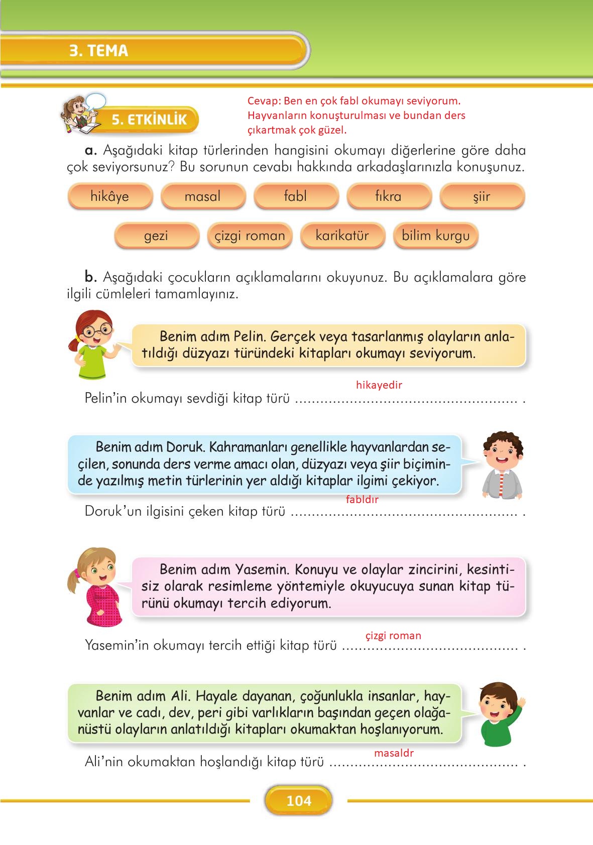 3. Sınıf İlke Yayınları Türkçe Ders Kitabı Sayfa 104 Cevapları 3. Sınıf İlke Yayınları Türkçe Ders Kitabı Sayfa 104 Cevapları