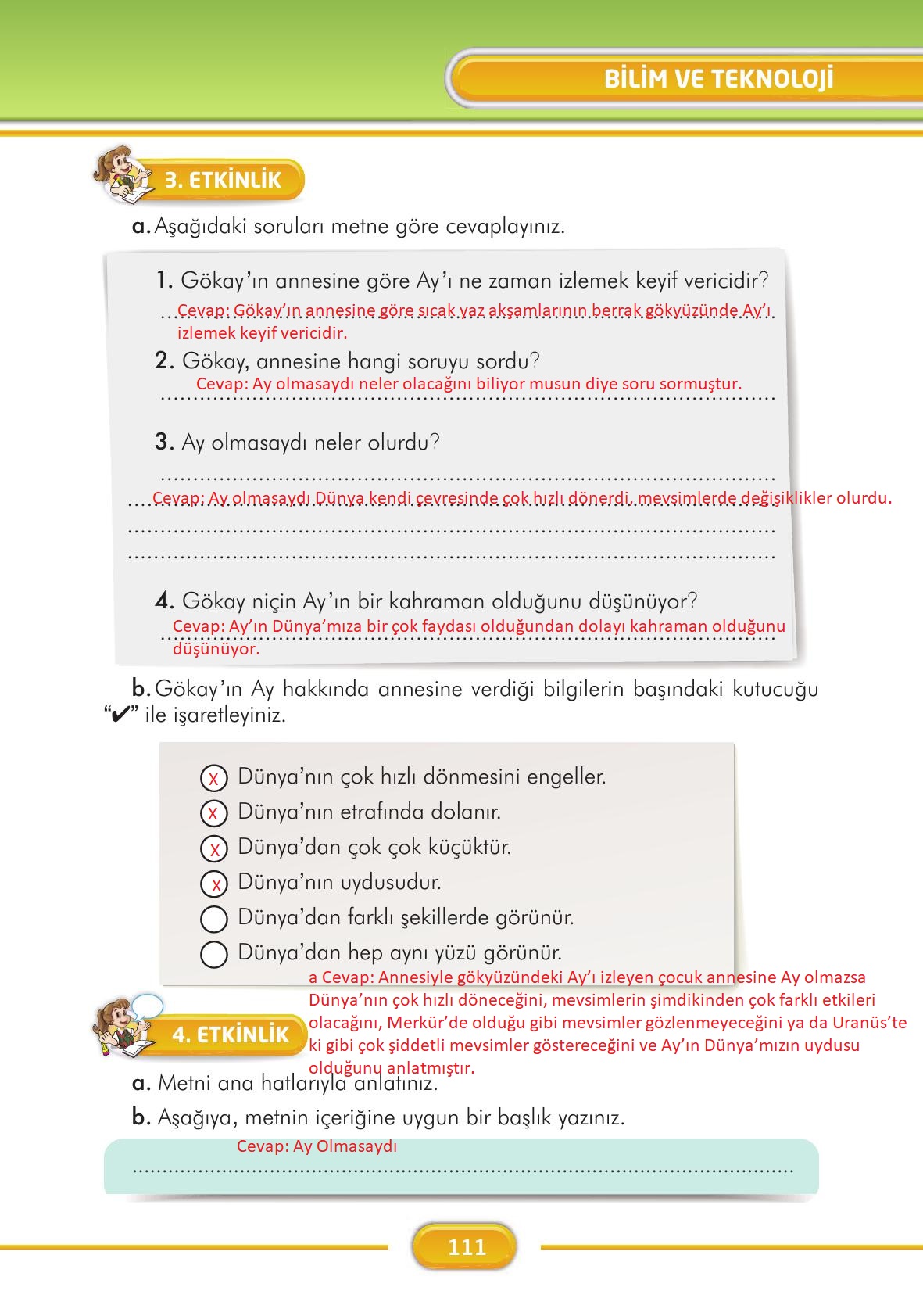 3. Sınıf İlke Yayınları Türkçe Ders Kitabı Sayfa 111 Cevapları 3. Sınıf İlke Yayınları Türkçe Ders Kitabı Sayfa 111 Cevapları