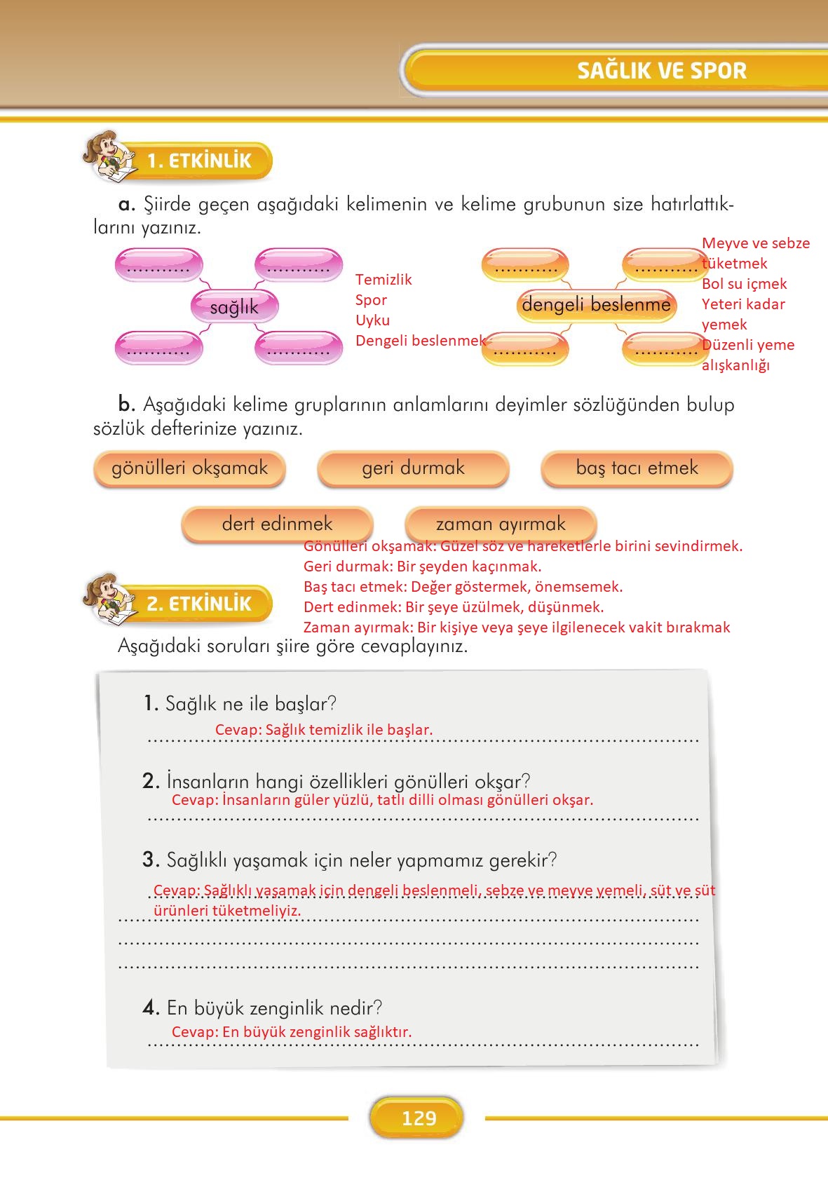 3. Sınıf İlke Yayınları Türkçe Ders Kitabı Sayfa 129 Cevapları 3. Sınıf İlke Yayınları Türkçe Ders Kitabı Sayfa 129 Cevapları