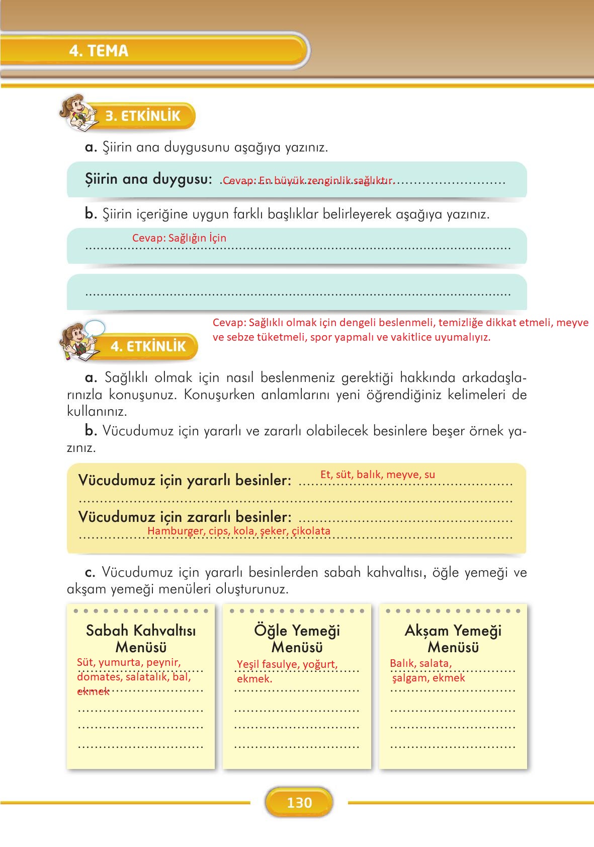 3. Sınıf İlke Yayınları Türkçe Ders Kitabı Sayfa 130 Cevapları 3. Sınıf İlke Yayınları Türkçe Ders Kitabı Sayfa 130 Cevapları