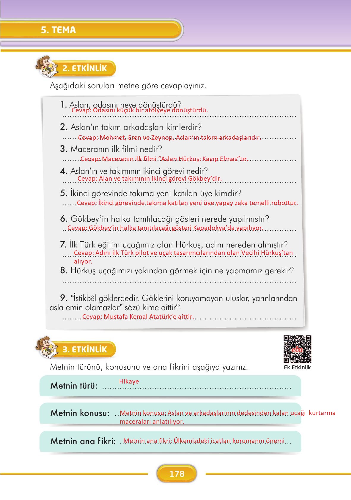 3. Sınıf İlke Yayınları Türkçe Ders Kitabı Sayfa 178 Cevapları 3. Sınıf İlke Yayınları Türkçe Ders Kitabı Sayfa 178 Cevapları