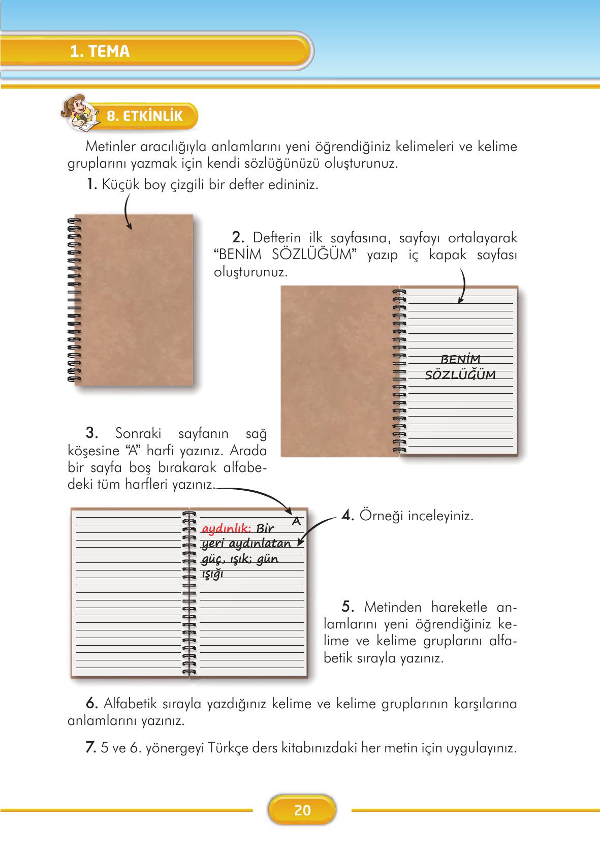 3. Sınıf İlke Yayınları Türkçe Ders Kitabı Sayfa 20 Cevapları