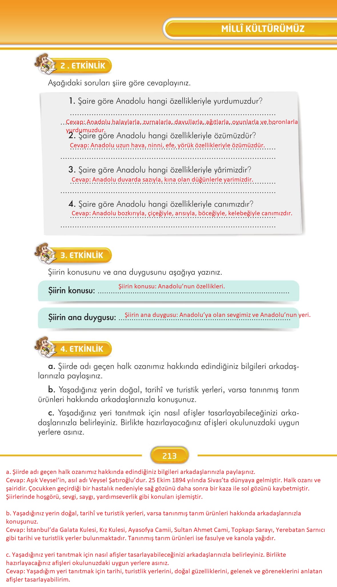 3. Sınıf İlke Yayınları Türkçe Ders Kitabı Sayfa 213 Cevapları 3. Sınıf İlke Yayınları Türkçe Ders Kitabı Sayfa 213 Cevapları
