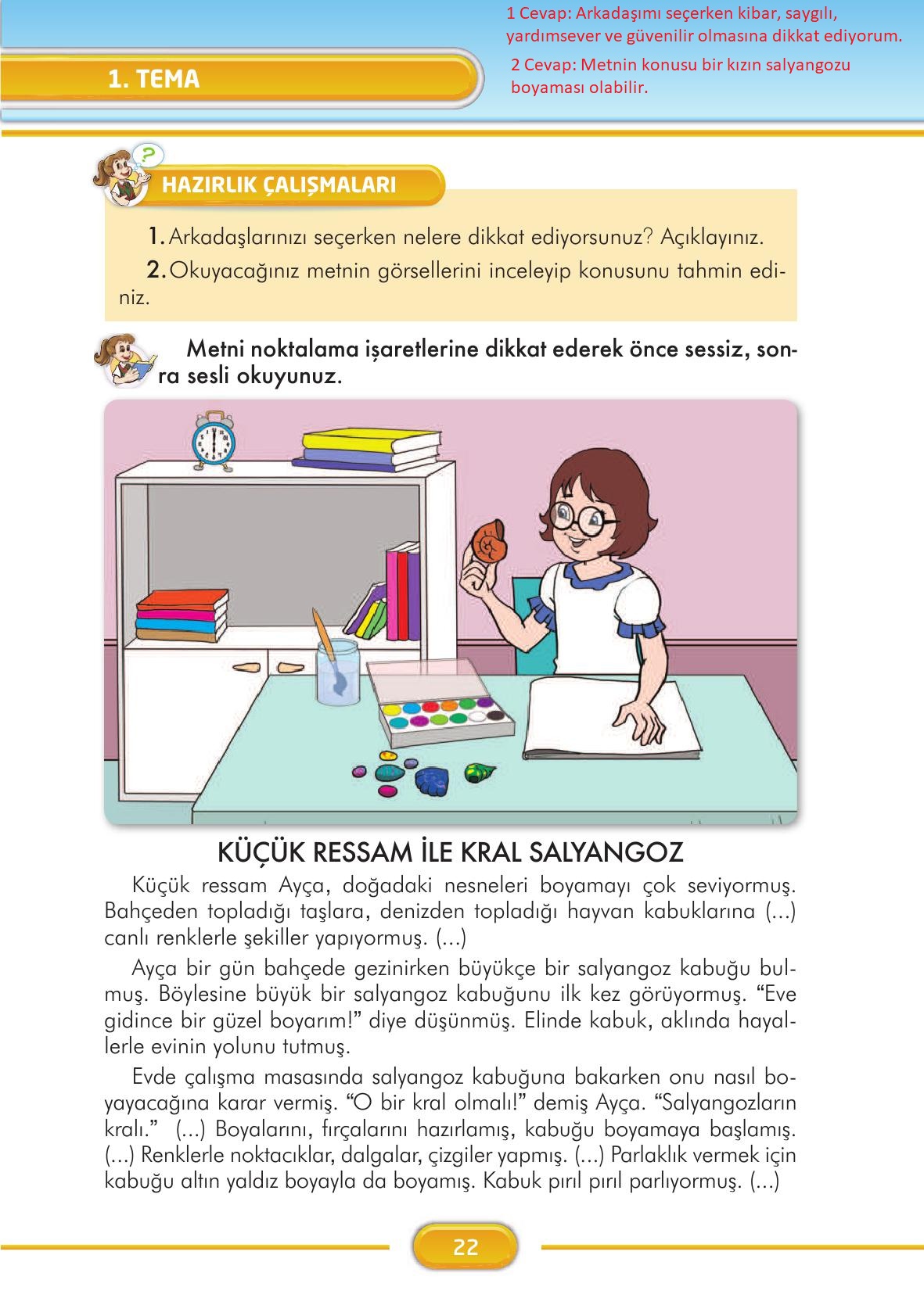 3. Sınıf İlke Yayınları Türkçe Ders Kitabı Sayfa 22 Cevapları