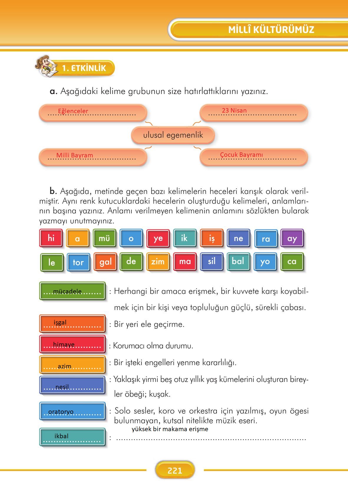 3. Sınıf İlke Yayınları Türkçe Ders Kitabı Sayfa 221 Cevapları 3. Sınıf İlke Yayınları Türkçe Ders Kitabı Sayfa 221 Cevapları