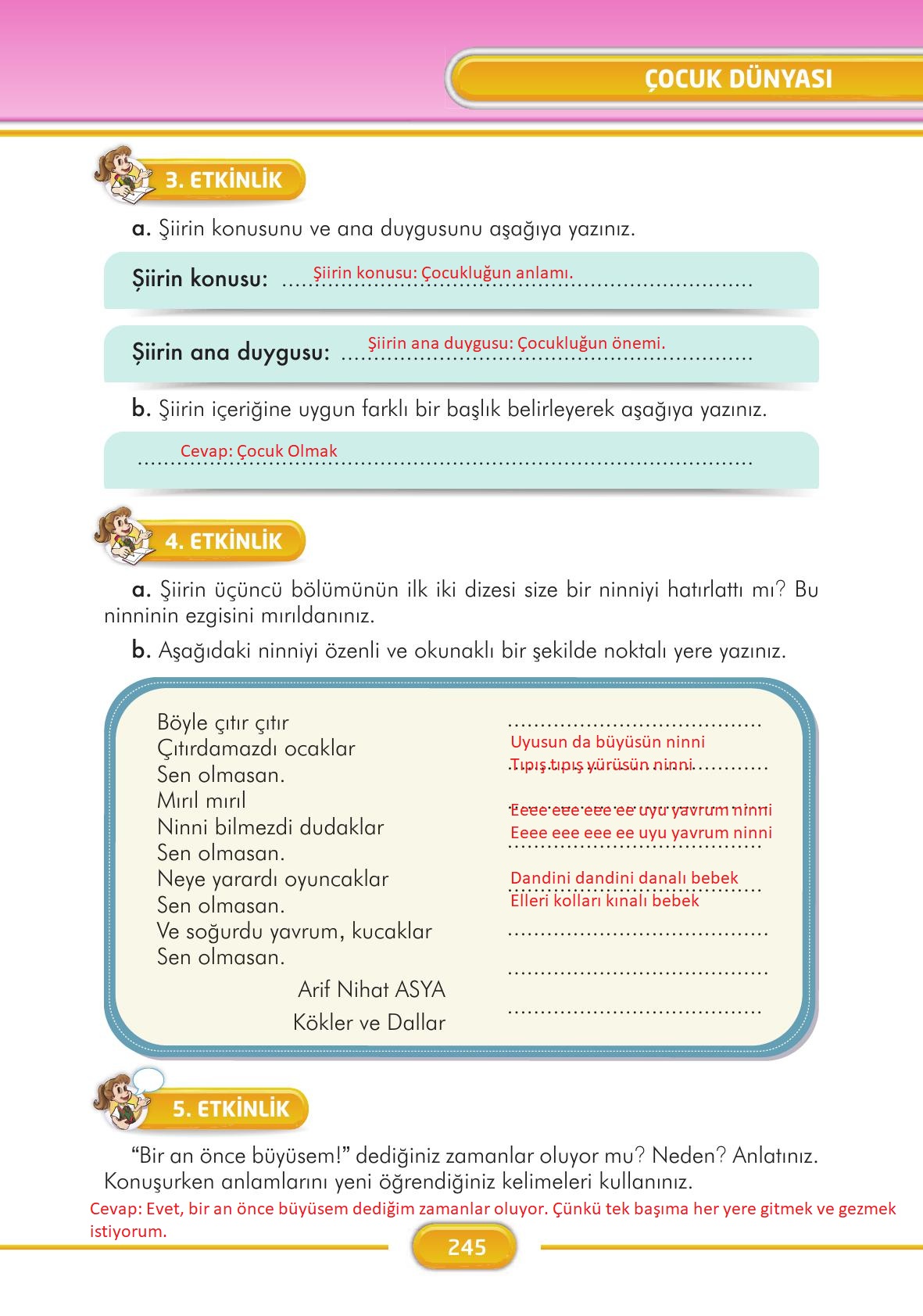 3. Sınıf İlke Yayınları Türkçe Ders Kitabı Sayfa 245 Cevapları 3. Sınıf İlke Yayınları Türkçe Ders Kitabı Sayfa 245 Cevapları