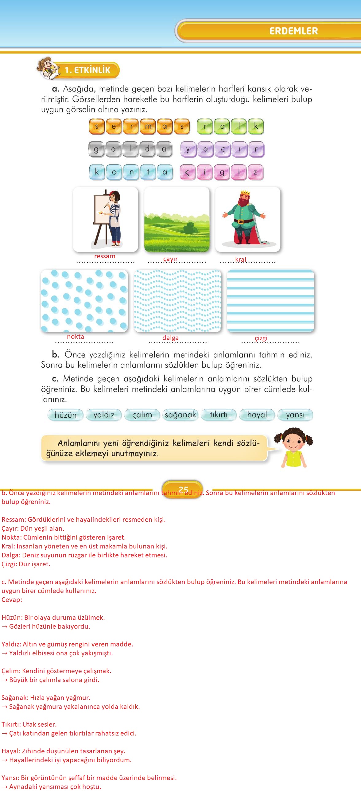 3. Sınıf İlke Yayınları Türkçe Ders Kitabı Sayfa 25 Cevapları 3. Sınıf İlke Yayınları Türkçe Ders Kitabı Sayfa 25 Cevapları