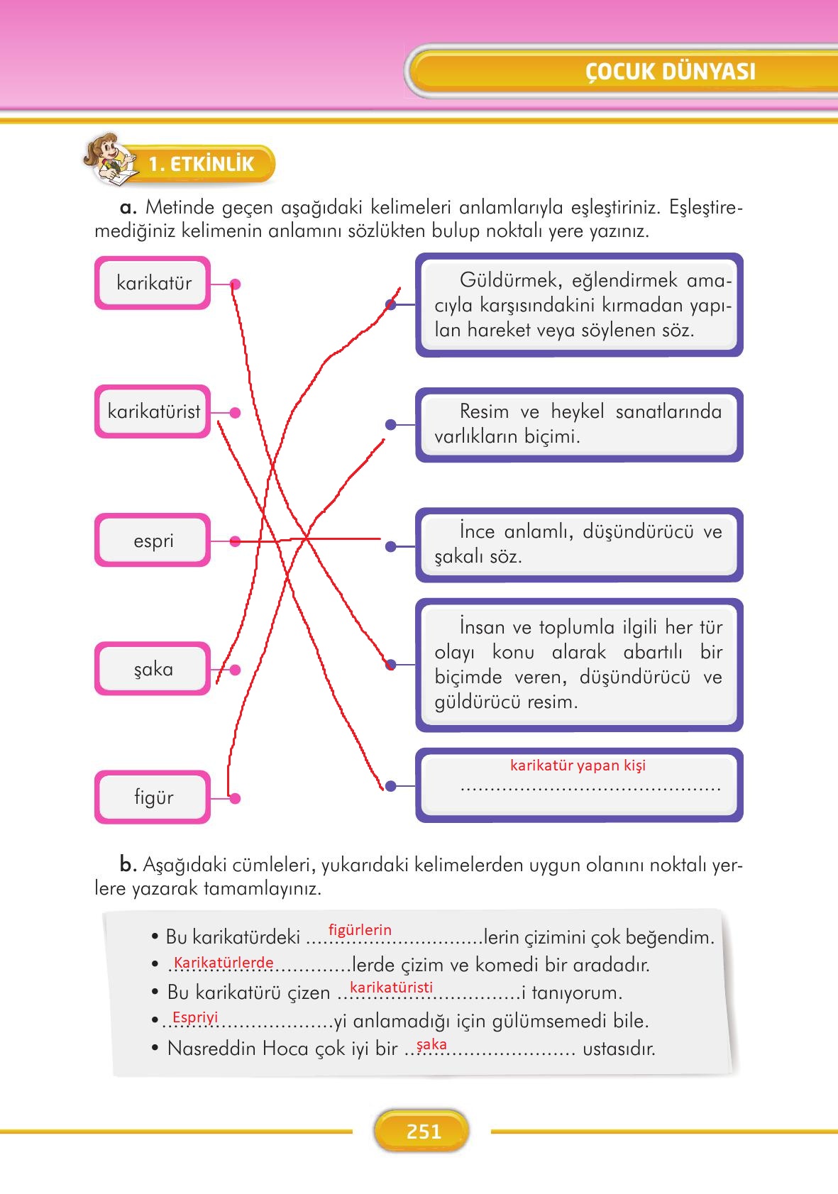 3. Sınıf İlke Yayınları Türkçe Ders Kitabı Sayfa 251 Cevapları