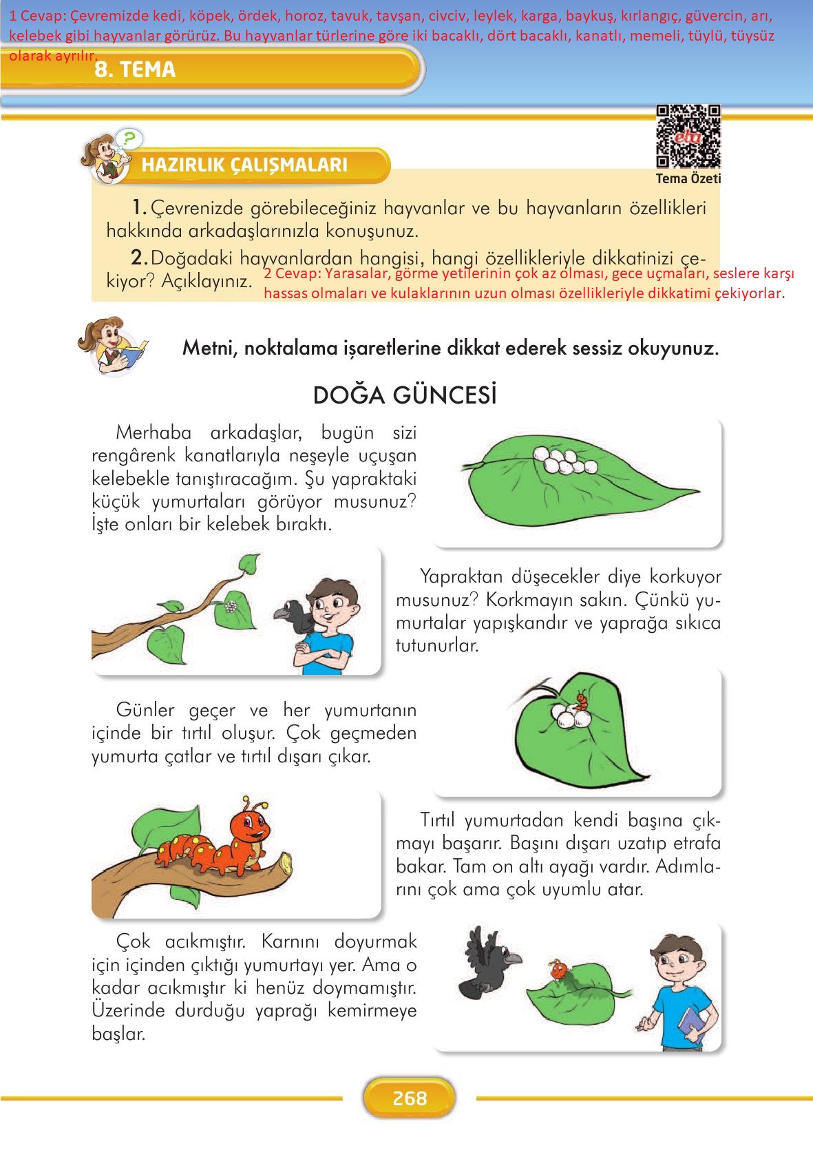 3. Sınıf İlke Yayınları Türkçe Ders Kitabı Sayfa 268 Cevapları