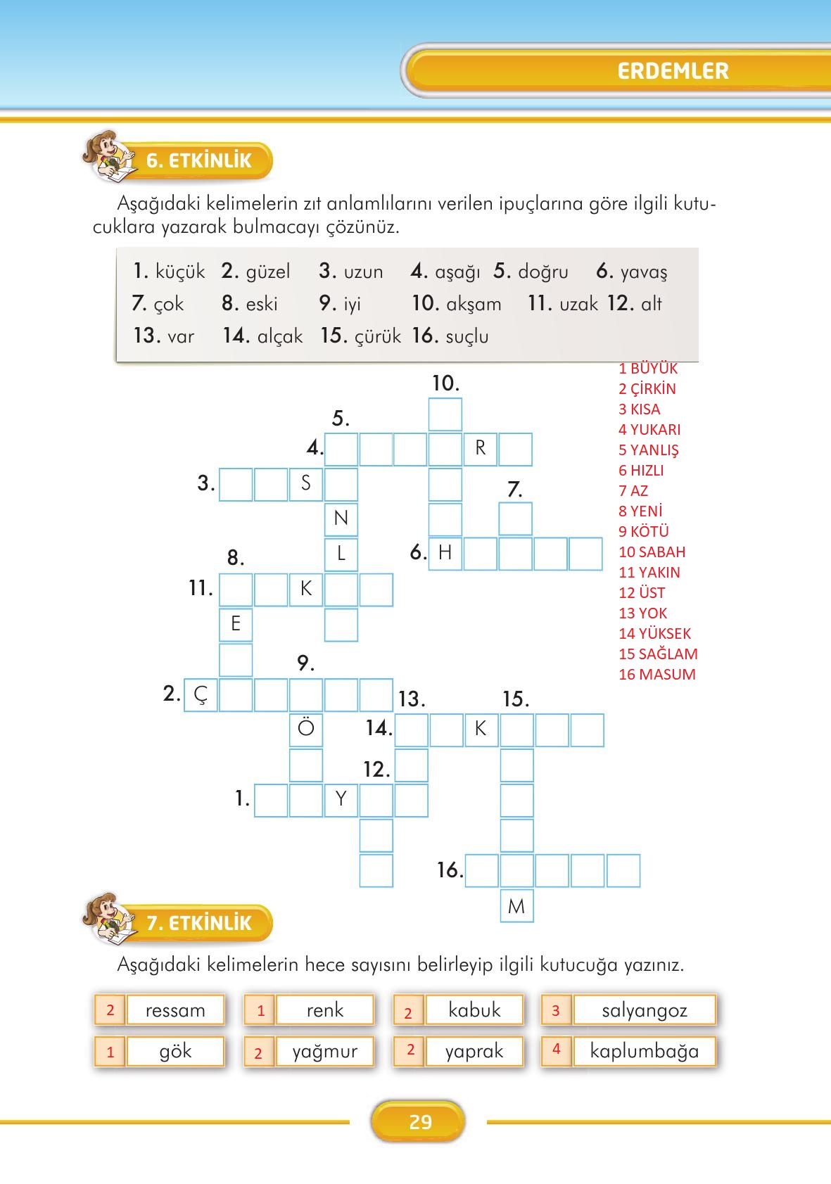 3. Sınıf İlke Yayınları Türkçe Ders Kitabı Sayfa 29 Cevapları