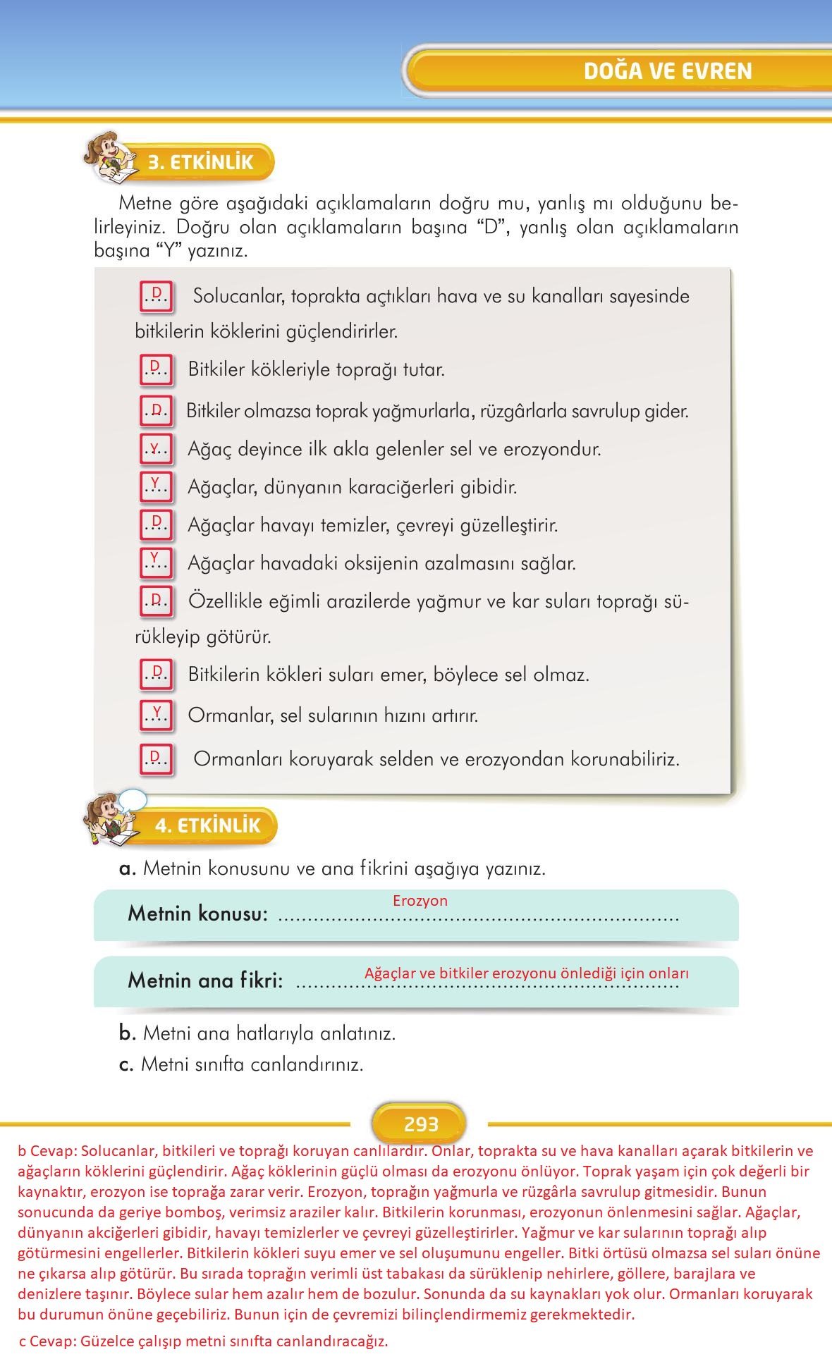 3. Sınıf İlke Yayınları Türkçe Ders Kitabı Sayfa 293 Cevapları 3. Sınıf İlke Yayınları Türkçe Ders Kitabı Sayfa 293 Cevapları