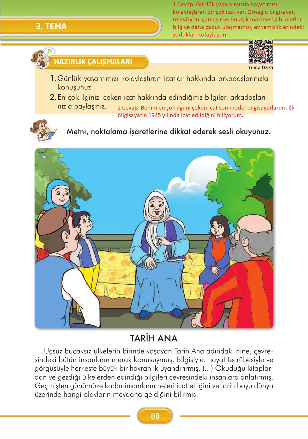 3. Sınıf İlke Yayınları Türkçe Ders Kitabı Sayfa 88 Cevapları 3. Sınıf İlke Yayınları Türkçe Ders Kitabı Sayfa 88 Cevapları