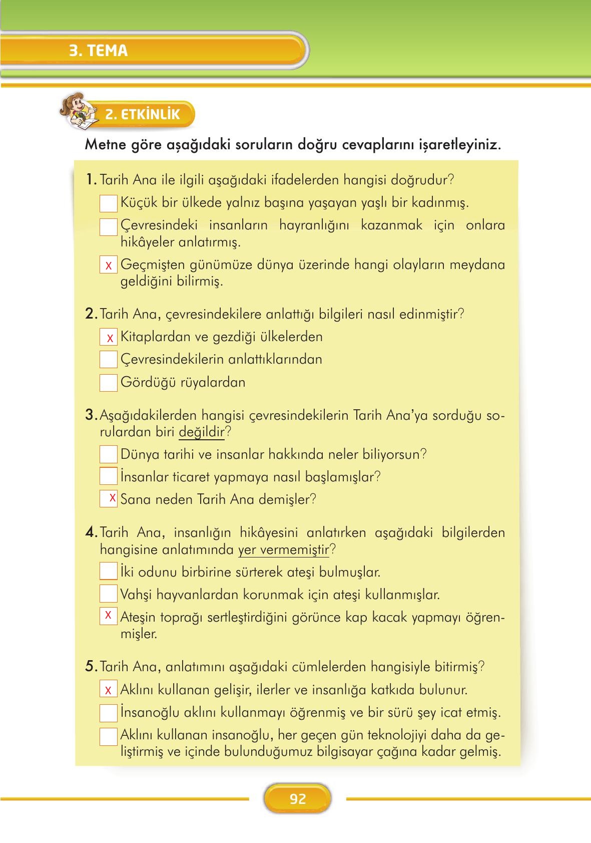 3. Sınıf İlke Yayınları Türkçe Ders Kitabı Sayfa 92 Cevapları 3. Sınıf İlke Yayınları Türkçe Ders Kitabı Sayfa 92 Cevapları