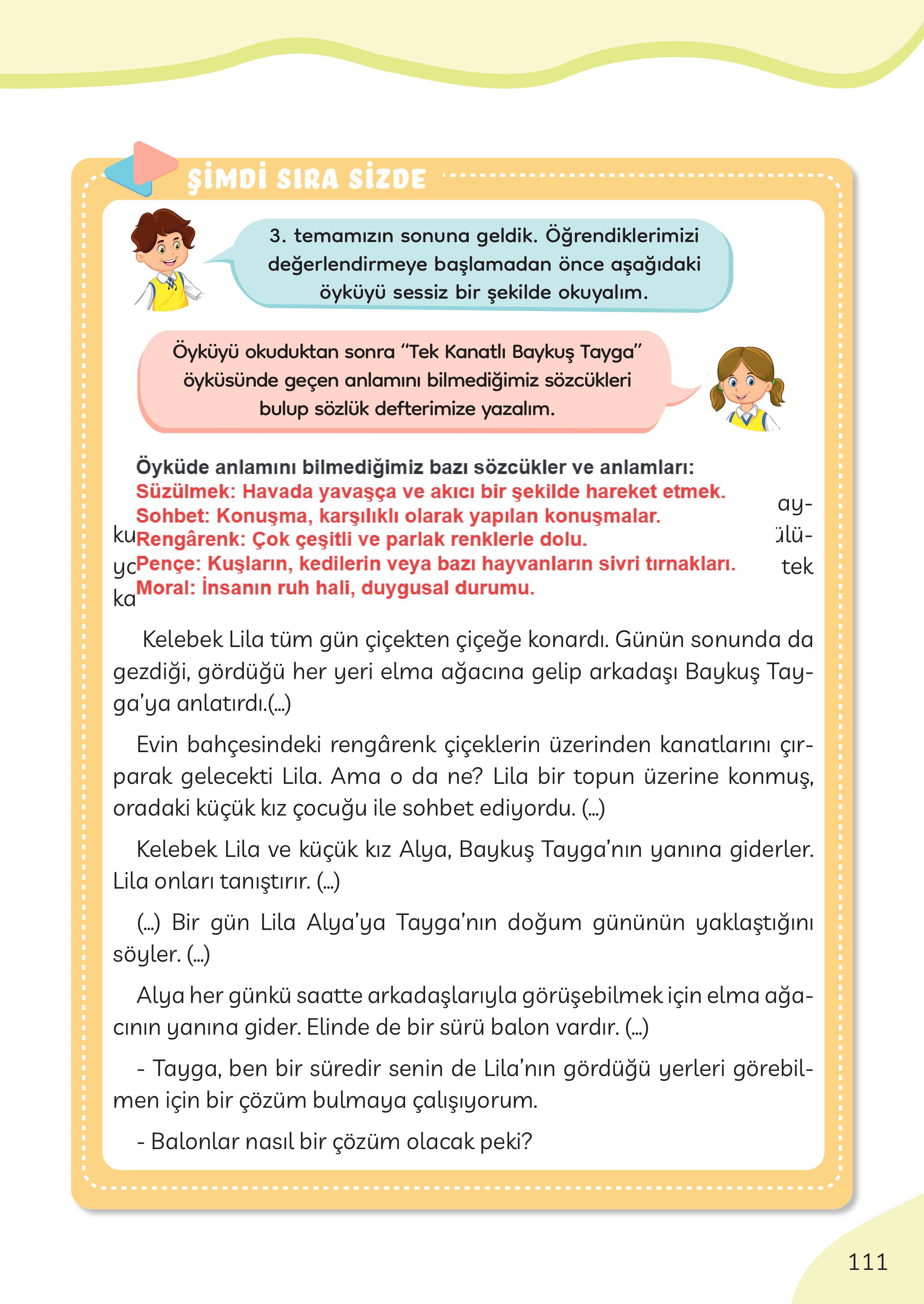 3. Sınıf Meb Yayınları Türkçe Ders Kitabı Sayfa 111 Cevapları 3. Sınıf Meb Yayınları Türkçe Ders Kitabı Sayfa 111 Cevapları
