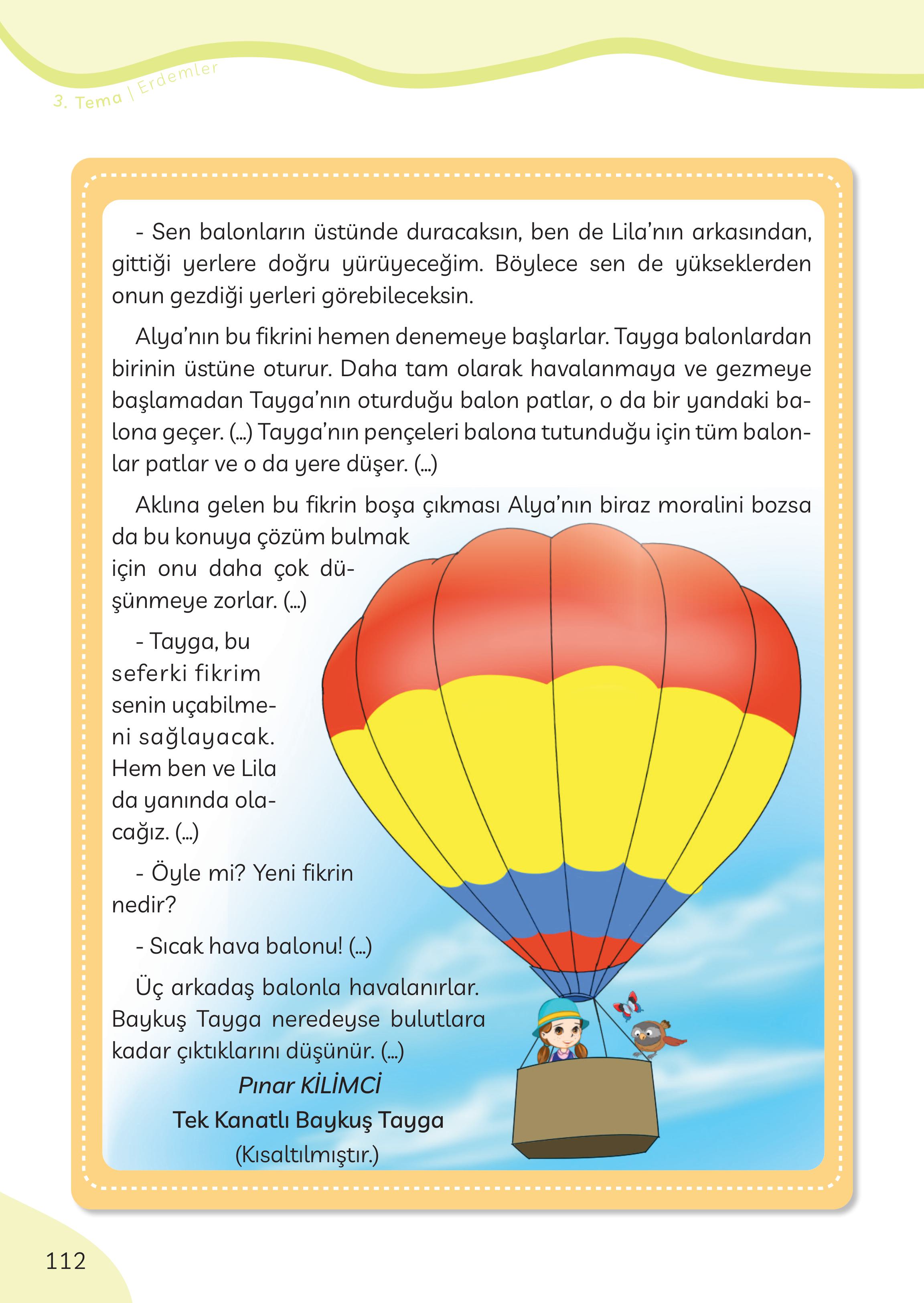 3. Sınıf Meb Yayınları Türkçe Ders Kitabı Sayfa 112 Cevapları 3. Sınıf Meb Yayınları Türkçe Ders Kitabı Sayfa 112 Cevapları
