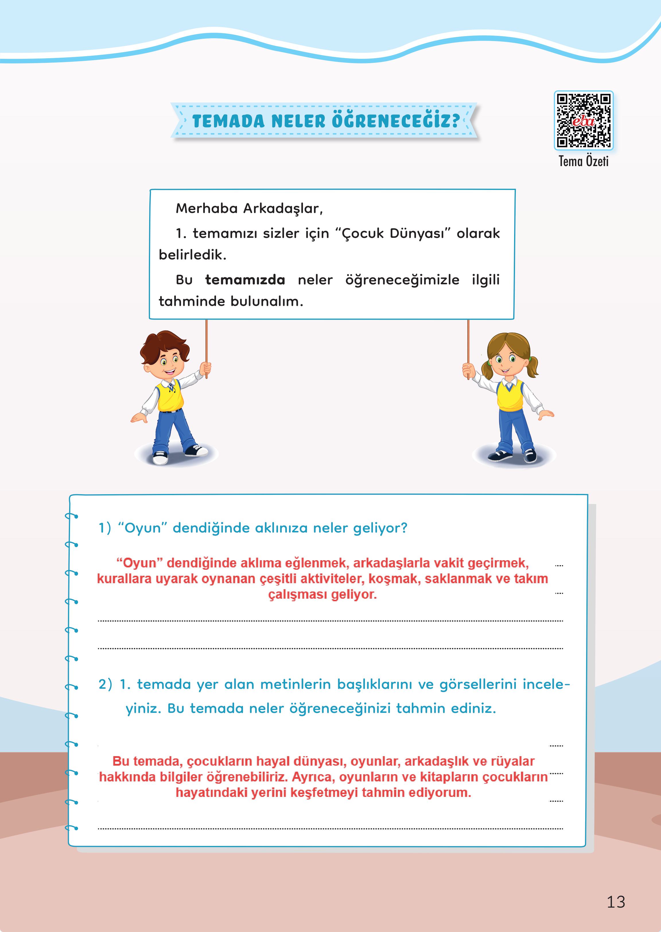3. Sınıf Meb Yayınları Türkçe Ders Kitabı Sayfa 13 Cevapları 3. Sınıf Meb Yayınları Türkçe Ders Kitabı Sayfa 13 Cevapları