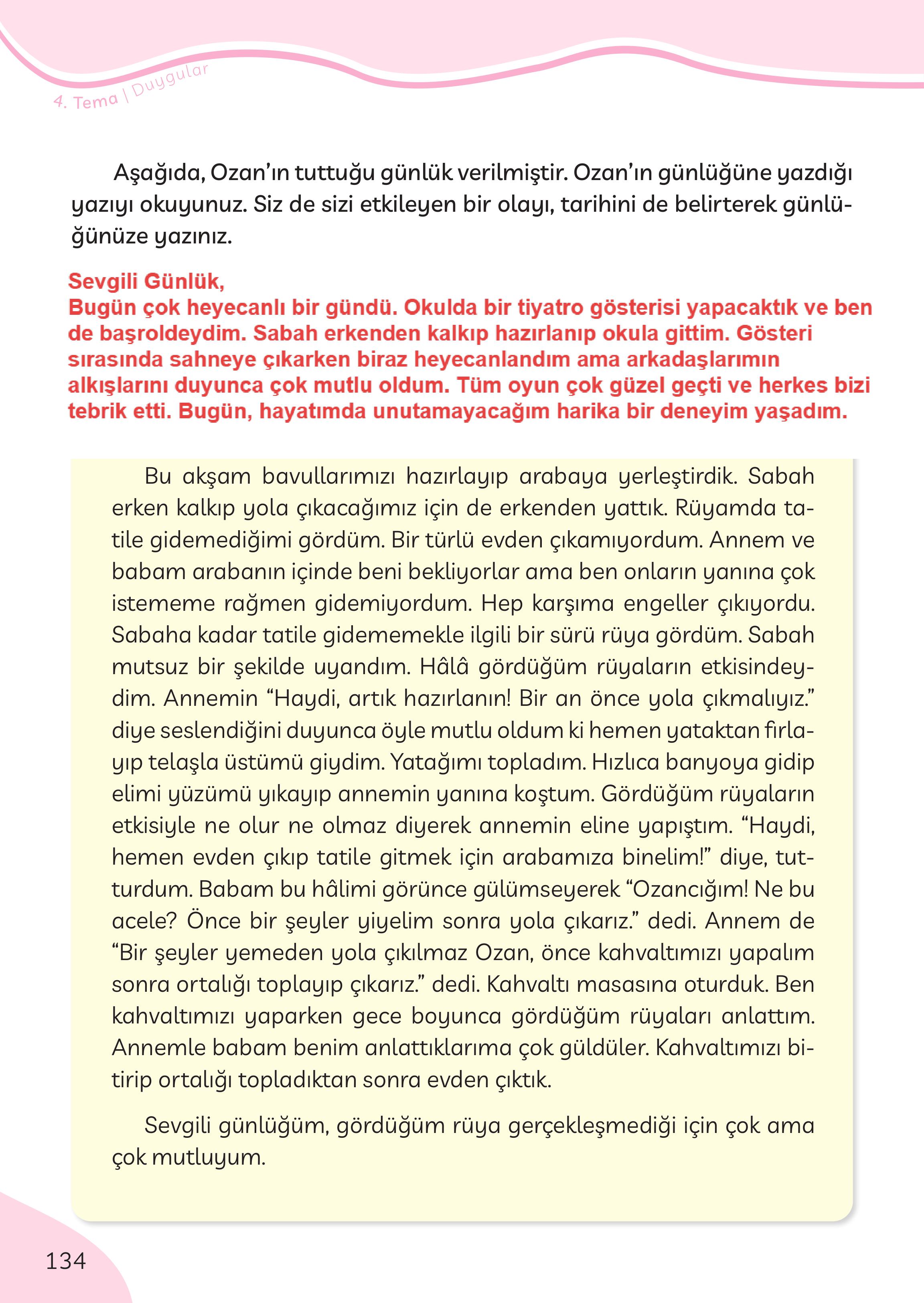 3. Sınıf Meb Yayınları Türkçe Ders Kitabı Sayfa 134 Cevapları 3. Sınıf Meb Yayınları Türkçe Ders Kitabı Sayfa 134 Cevapları