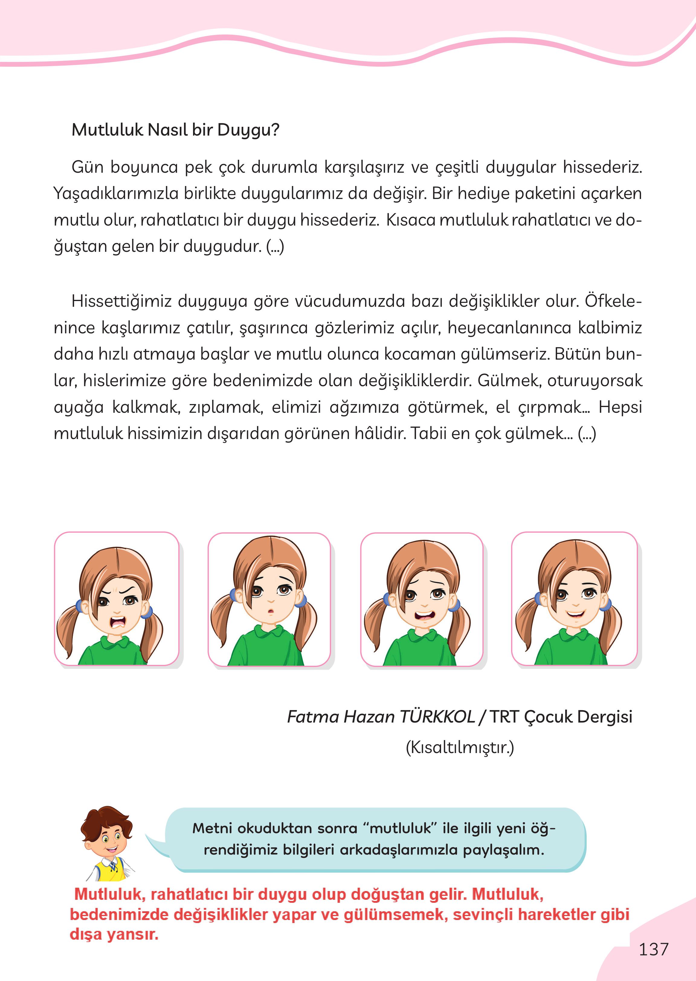 3. Sınıf Meb Yayınları Türkçe Ders Kitabı Sayfa 137 Cevapları