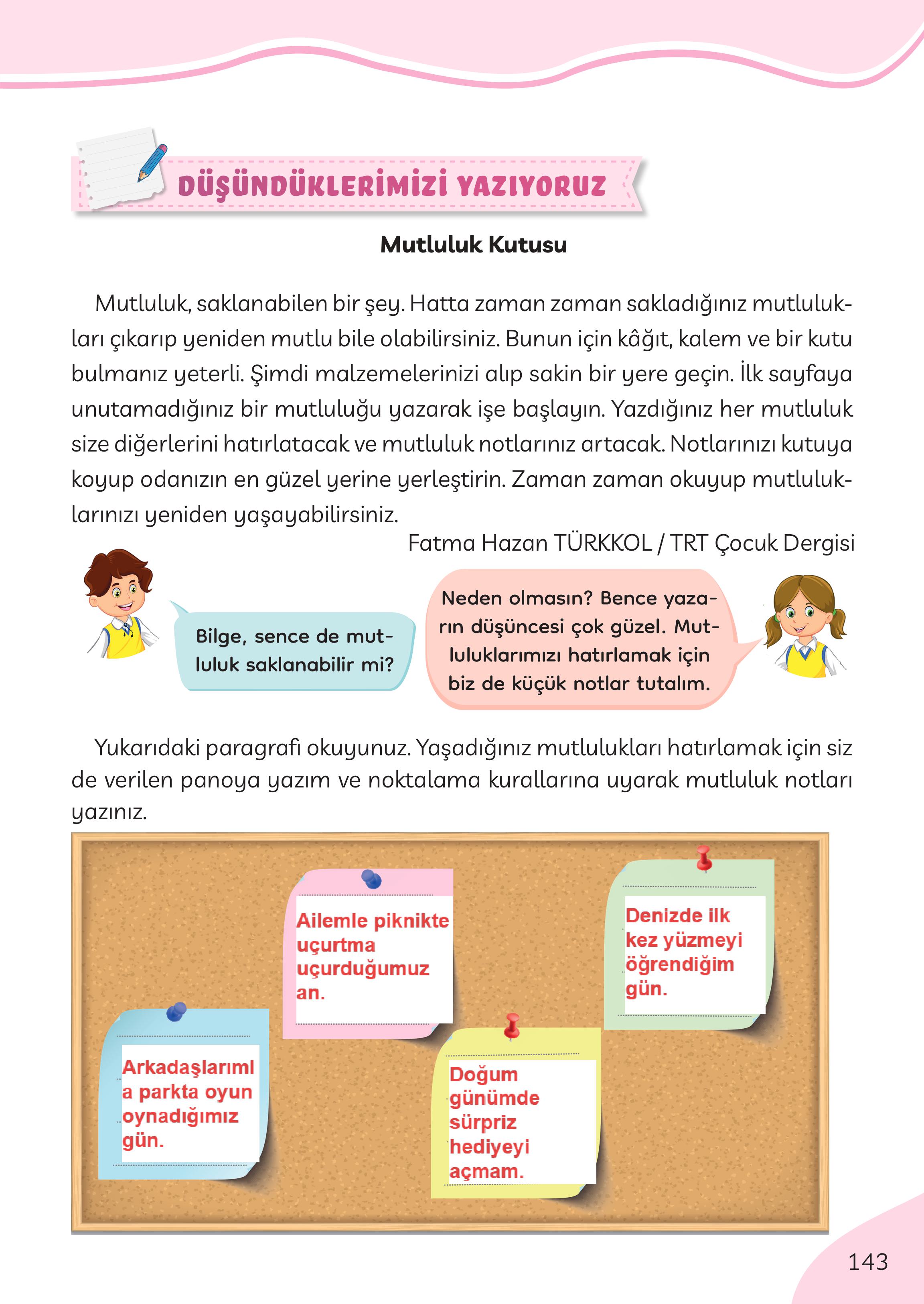 3. Sınıf Meb Yayınları Türkçe Ders Kitabı Sayfa 143 Cevapları 3. Sınıf Meb Yayınları Türkçe Ders Kitabı Sayfa 143 Cevapları