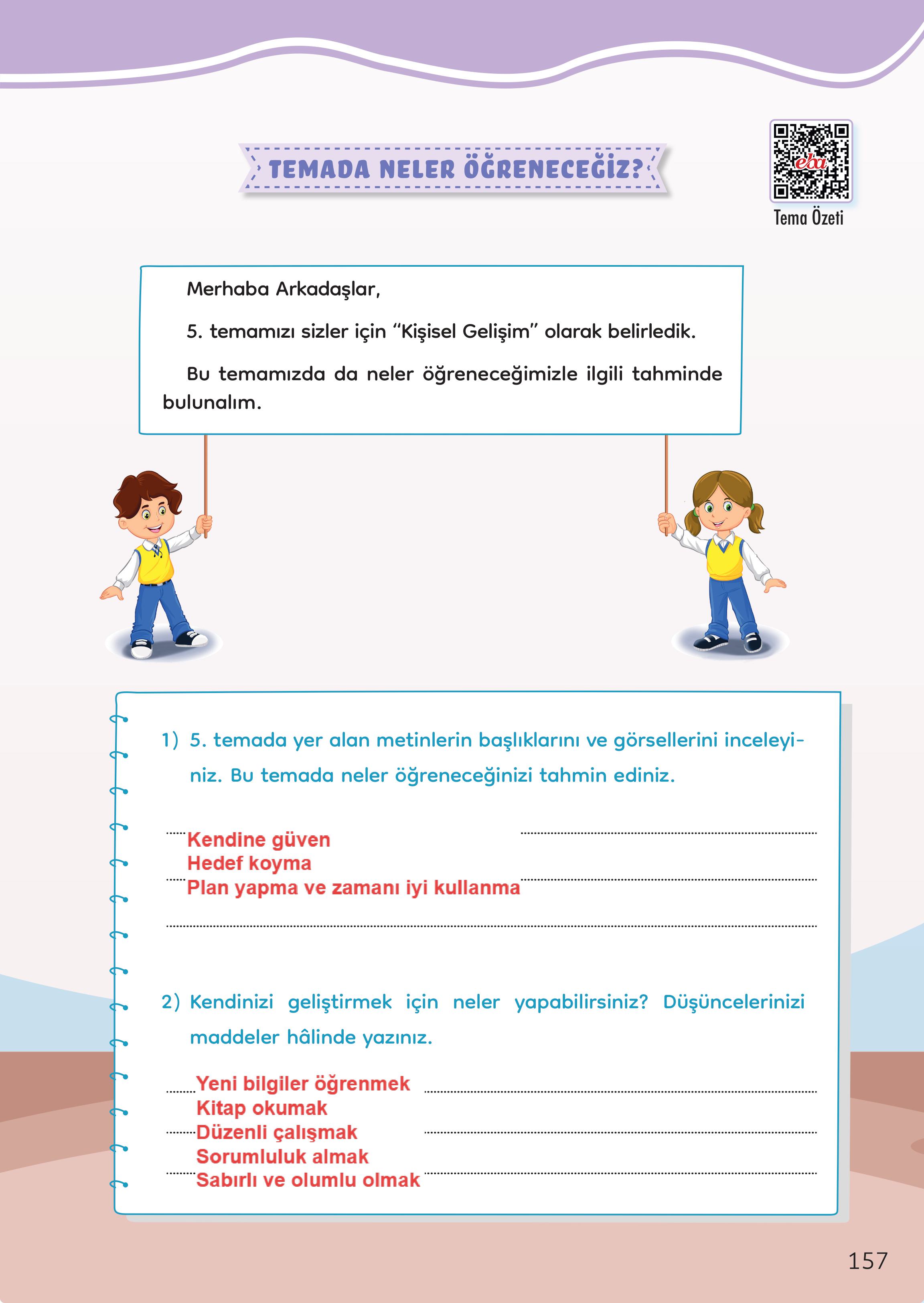 3. Sınıf Meb Yayınları Türkçe Ders Kitabı Sayfa 157 Cevapları 3. Sınıf Meb Yayınları Türkçe Ders Kitabı Sayfa 157 Cevapları