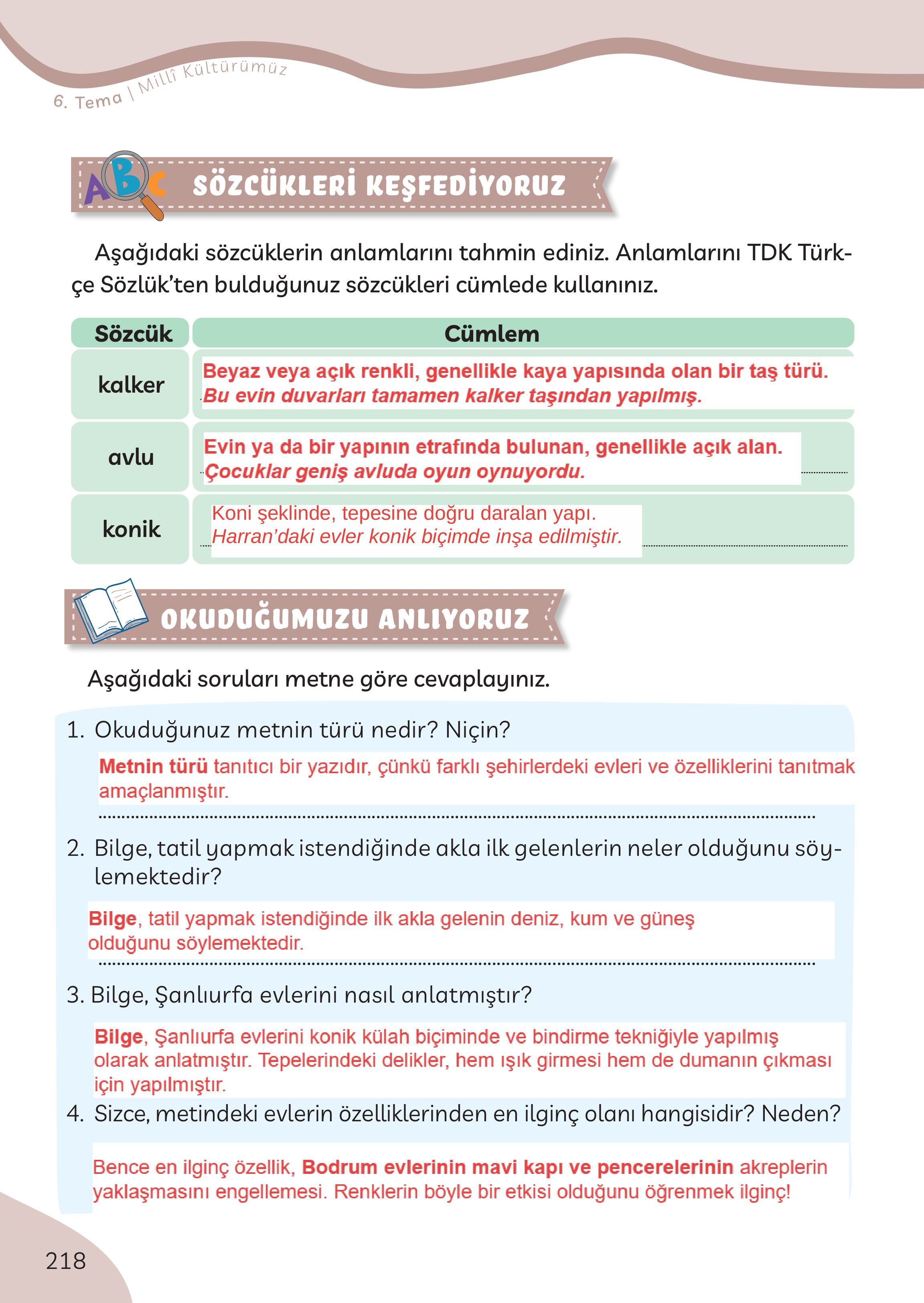 3. Sınıf Meb Yayınları Türkçe Ders Kitabı Sayfa 218 Cevapları 3. Sınıf Meb Yayınları Türkçe Ders Kitabı Sayfa 218 Cevapları