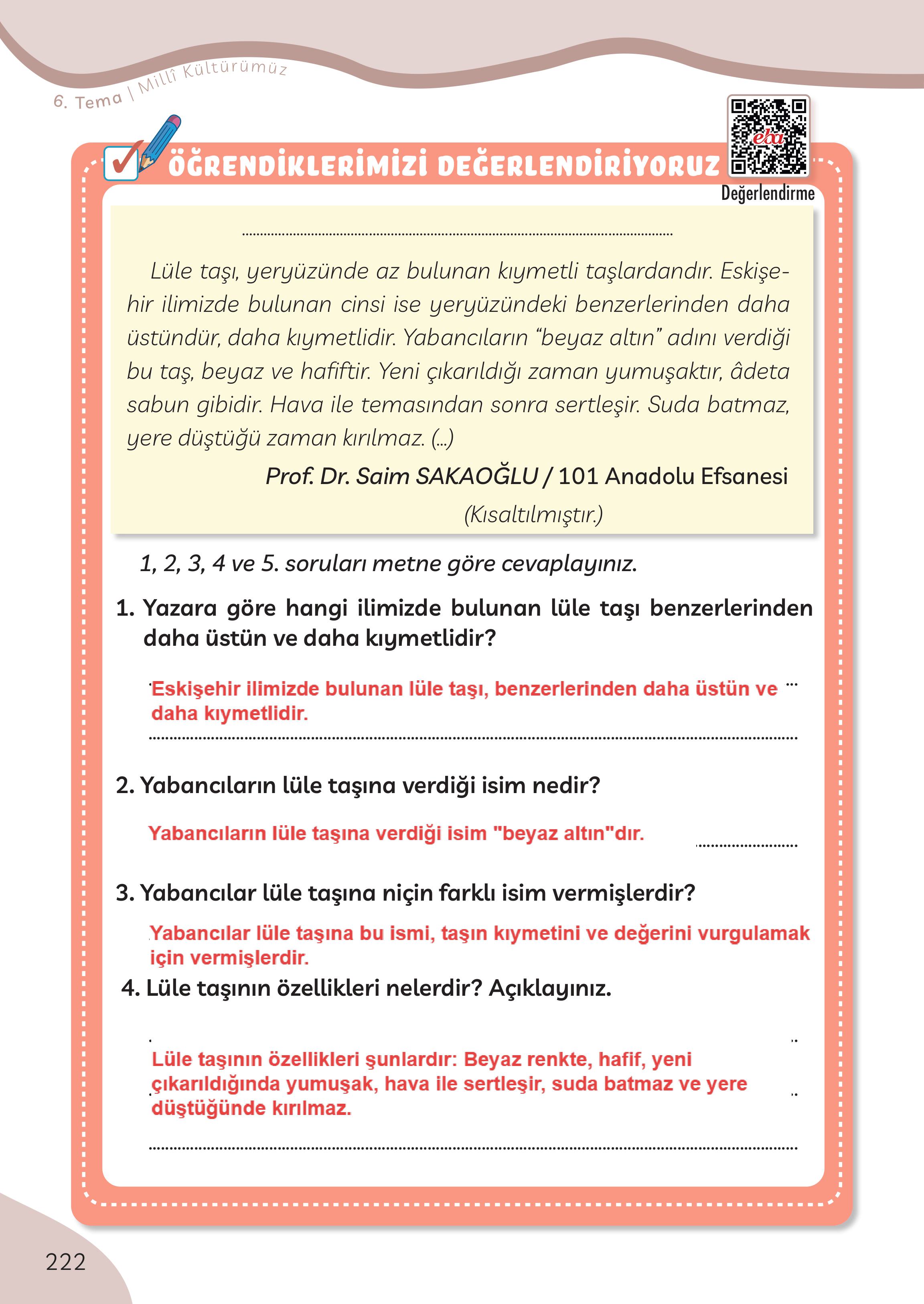 3. Sınıf Meb Yayınları Türkçe Ders Kitabı Sayfa 222 Cevapları 3. Sınıf Meb Yayınları Türkçe Ders Kitabı Sayfa 222 Cevapları