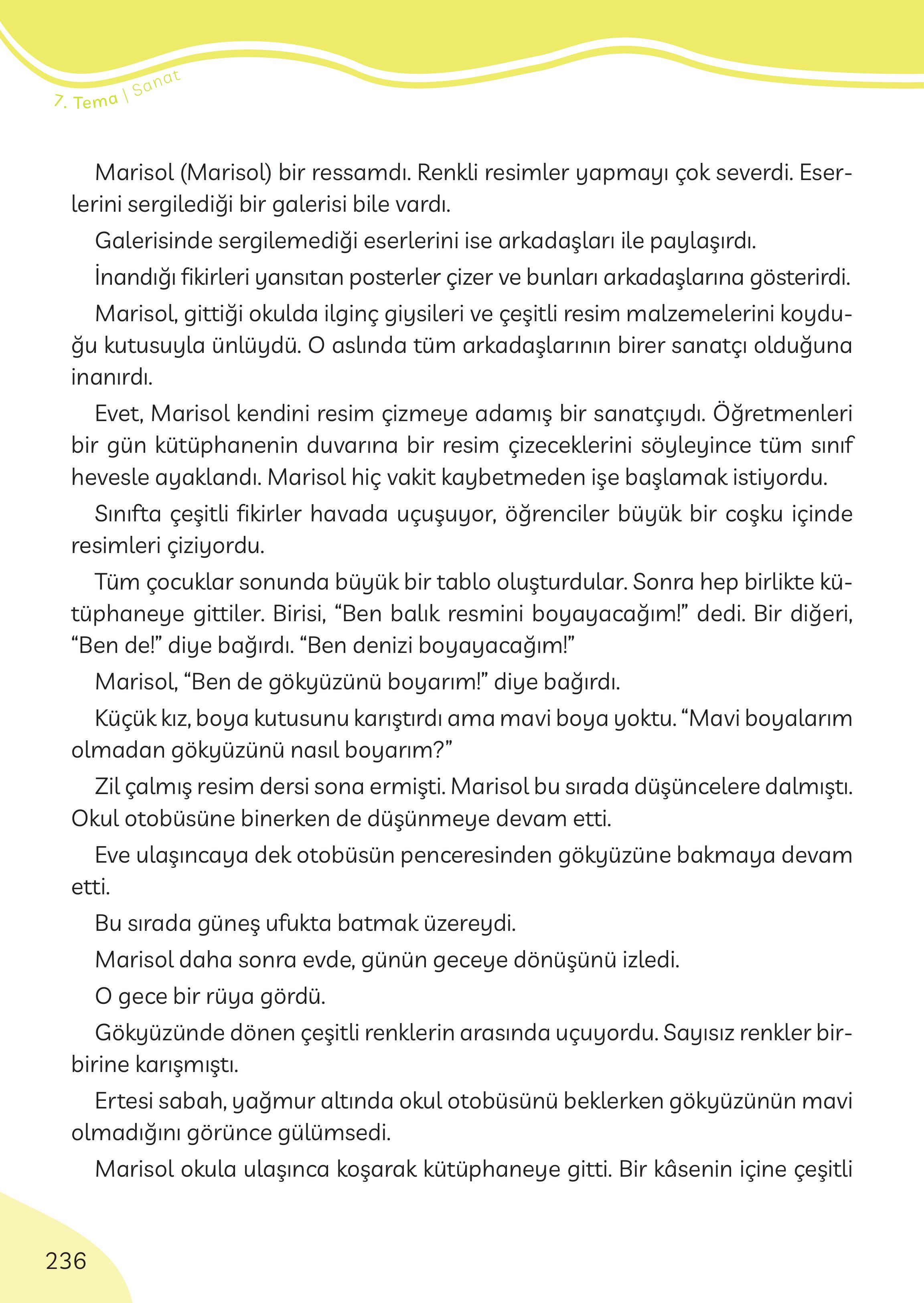 3. Sınıf Meb Yayınları Türkçe Ders Kitabı Sayfa 236 Cevapları