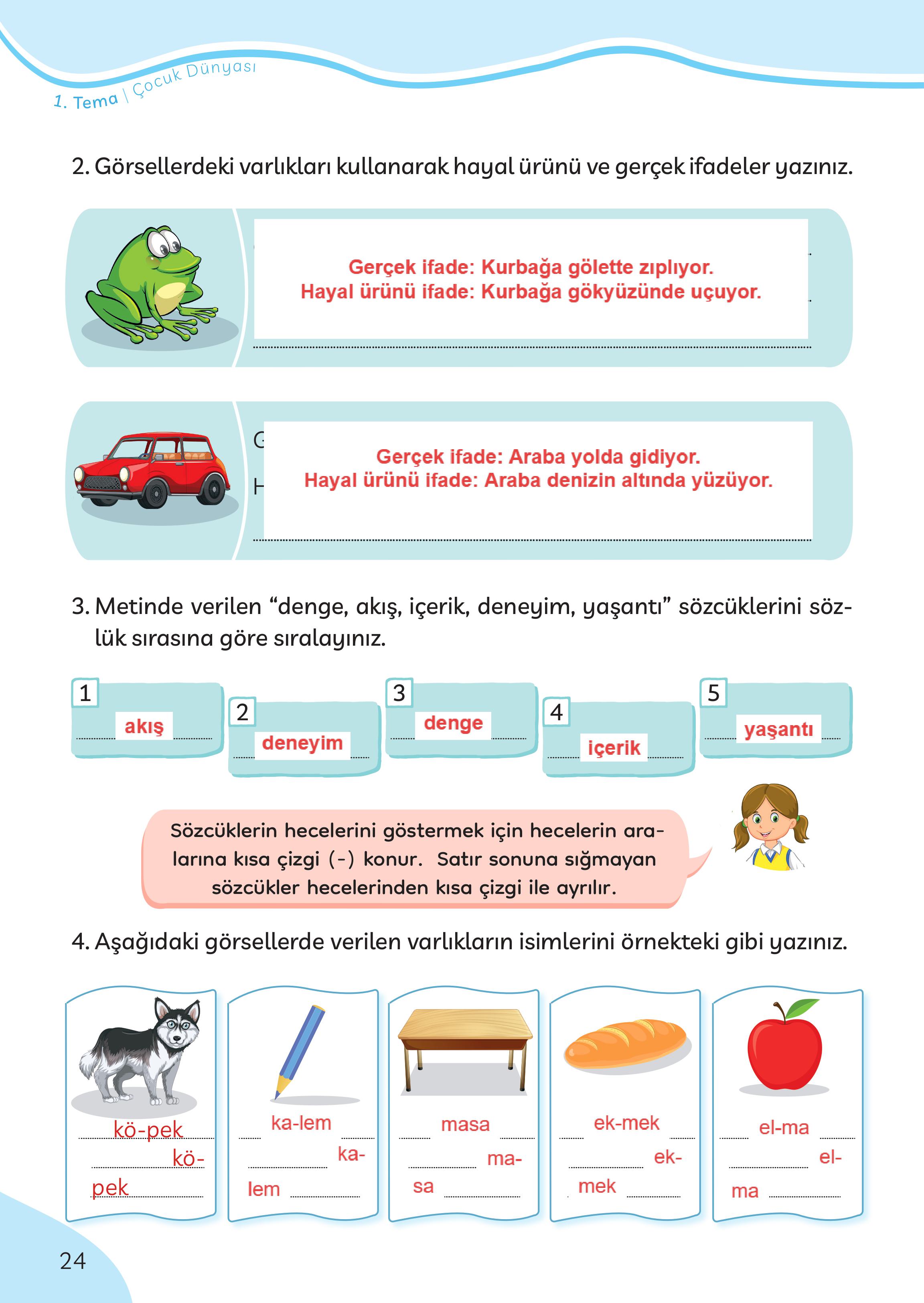 3. Sınıf Meb Yayınları Türkçe Ders Kitabı Sayfa 24 Cevapları 3. Sınıf Meb Yayınları Türkçe Ders Kitabı Sayfa 24 Cevapları