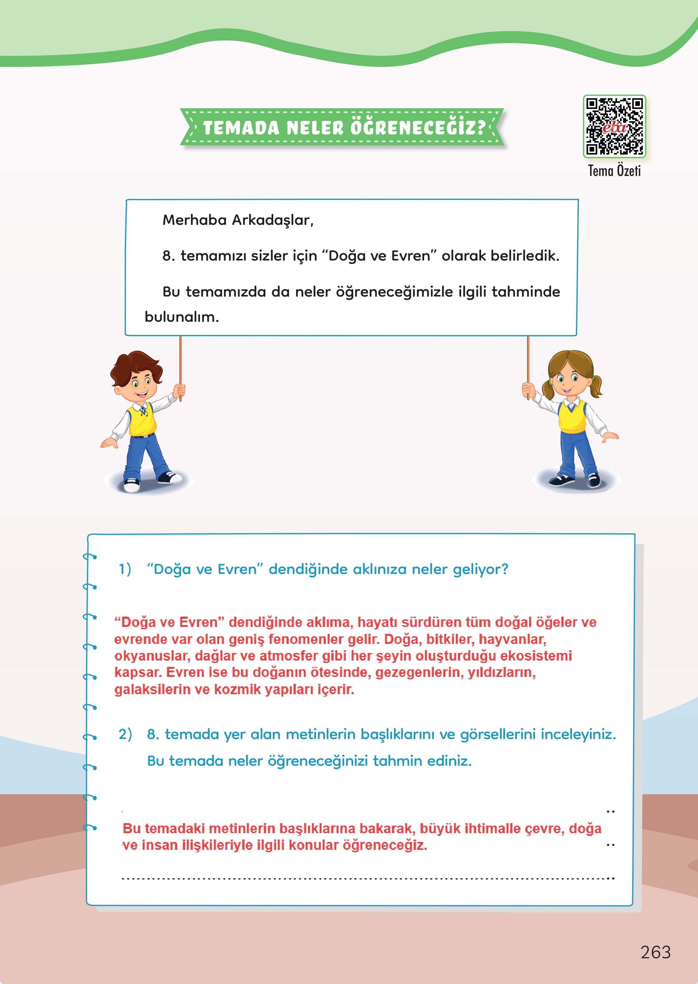 3. Sınıf Meb Yayınları Türkçe Ders Kitabı Sayfa 263 Cevapları 3. Sınıf Meb Yayınları Türkçe Ders Kitabı Sayfa 263 Cevapları