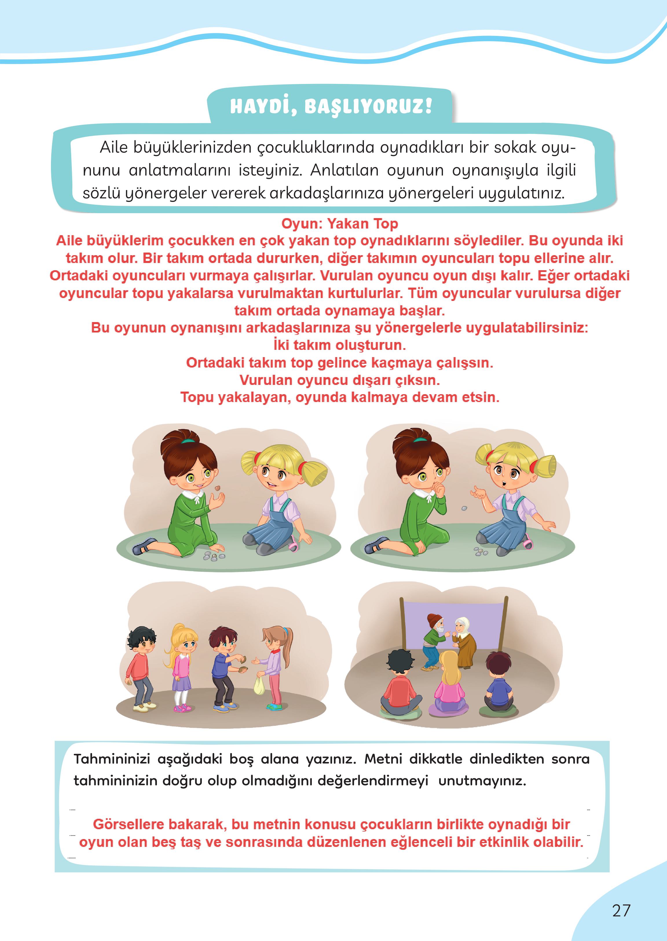 3. Sınıf Meb Yayınları Türkçe Ders Kitabı Sayfa 27 Cevapları 3. Sınıf Meb Yayınları Türkçe Ders Kitabı Sayfa 27 Cevapları