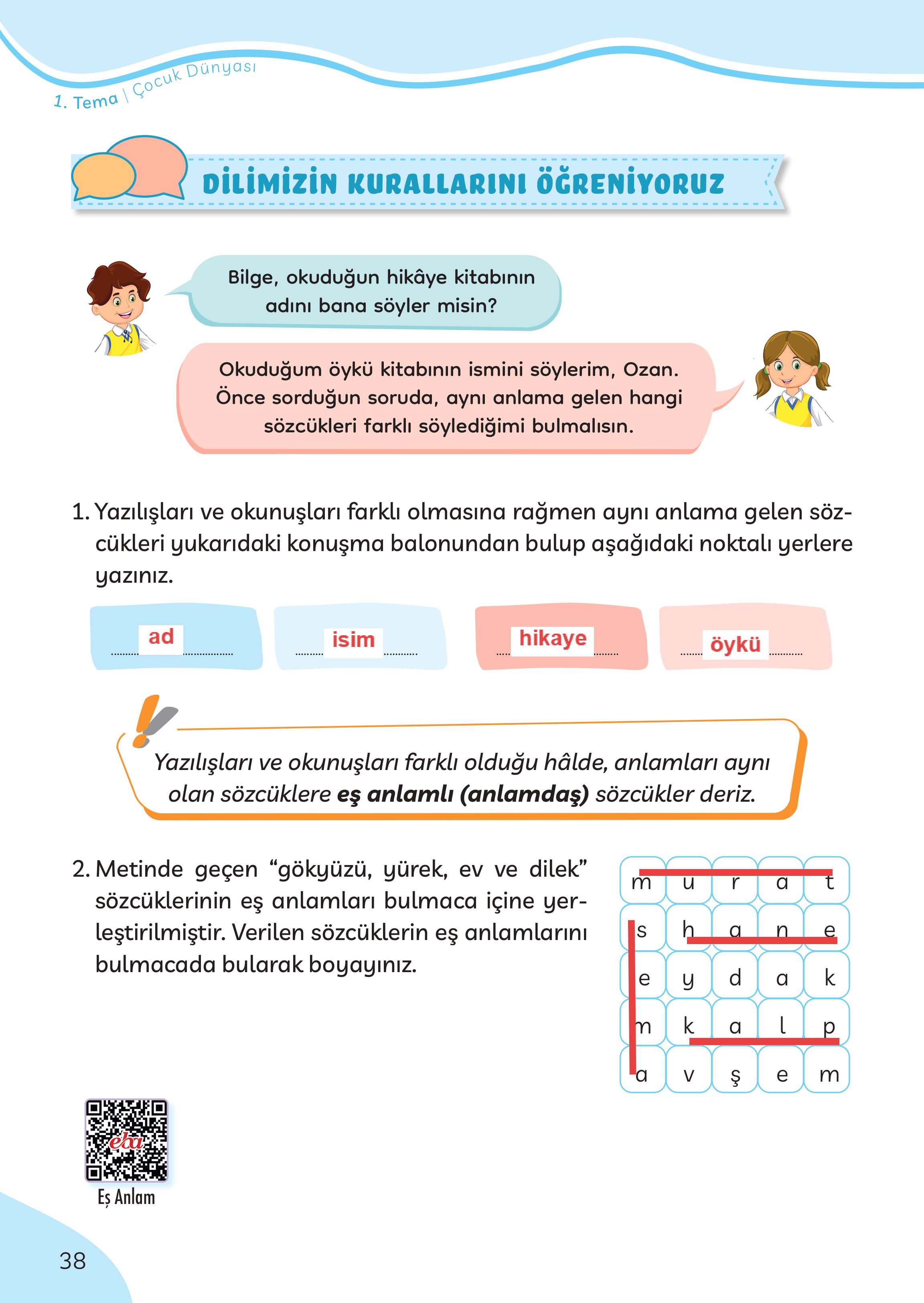 3. Sınıf Meb Yayınları Türkçe Ders Kitabı Sayfa 38 Cevapları 3. Sınıf Meb Yayınları Türkçe Ders Kitabı Sayfa 38 Cevapları