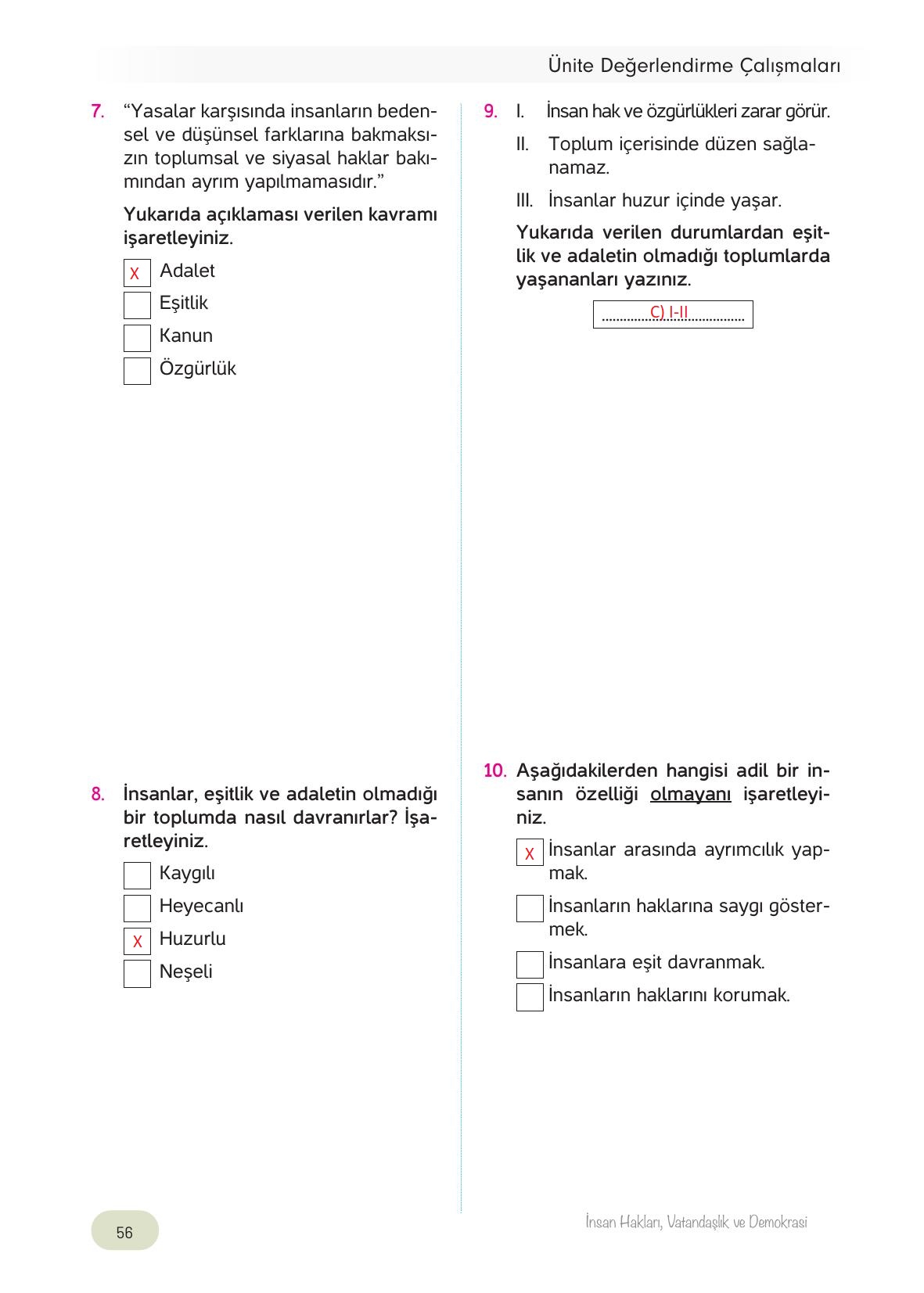 4. Sınıf Hecce Yayıncılık İnsan Hakları Vatandaşlık Ve Demokrasi Ders Kitabı Sayfa 56 Cevapları 4. Sınıf Hecce Yayıncılık İnsan Hakları Vatandaşlık Ve Demokrasi Ders Kitabı Sayfa 56 Cevapları