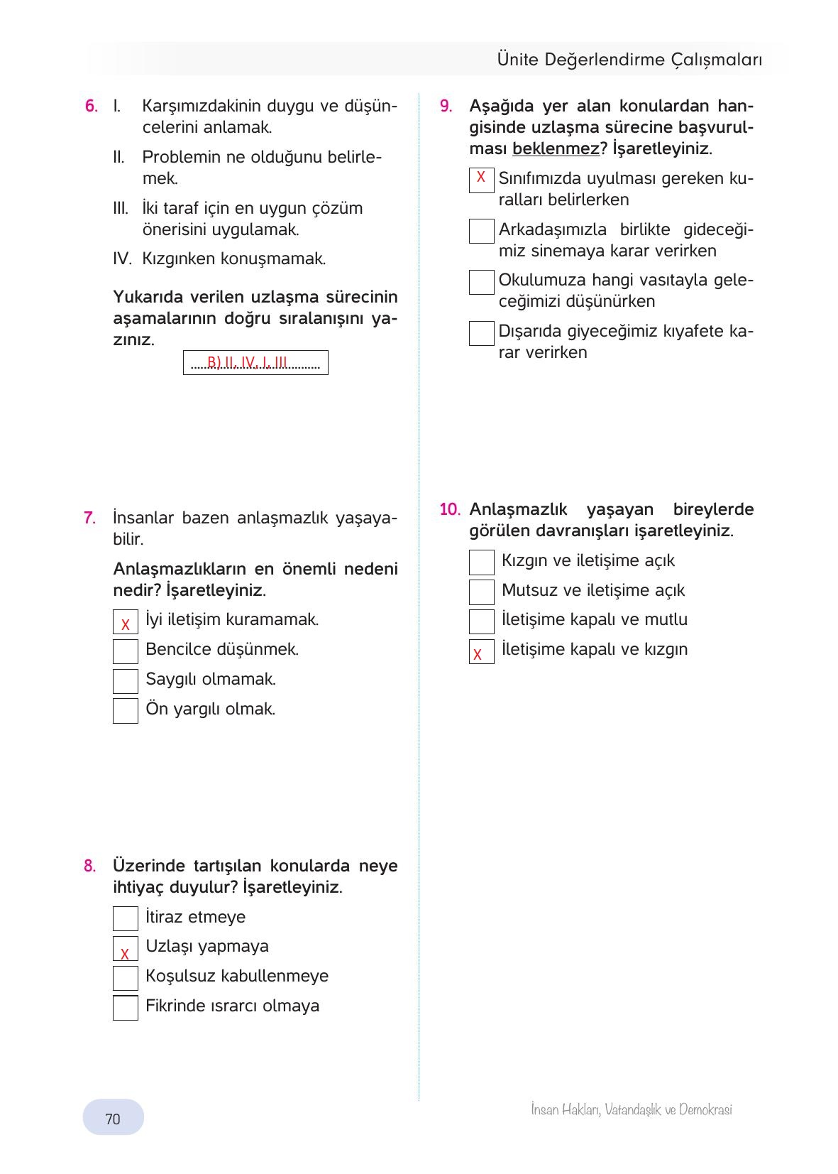4. Sınıf Hecce Yayıncılık İnsan Hakları Vatandaşlık Ve Demokrasi Ders Kitabı Sayfa 70 Cevapları 4. Sınıf Hecce Yayıncılık İnsan Hakları Vatandaşlık Ve Demokrasi Ders Kitabı Sayfa 70 Cevapları