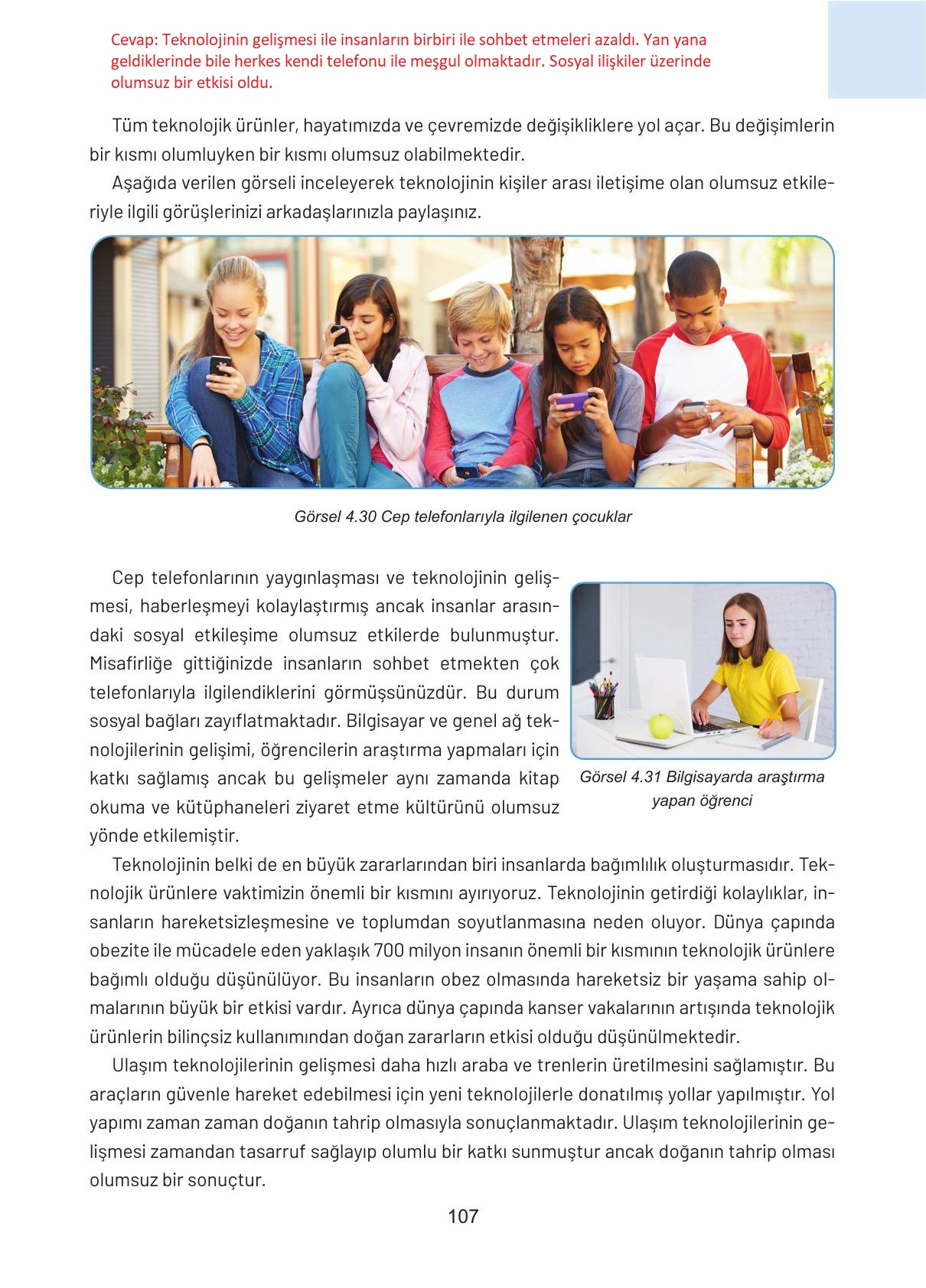 4. Sınıf Hecce Yayıncılık Sosyal Bilgiler Ders Kitabı Sayfa 107 Cevapları