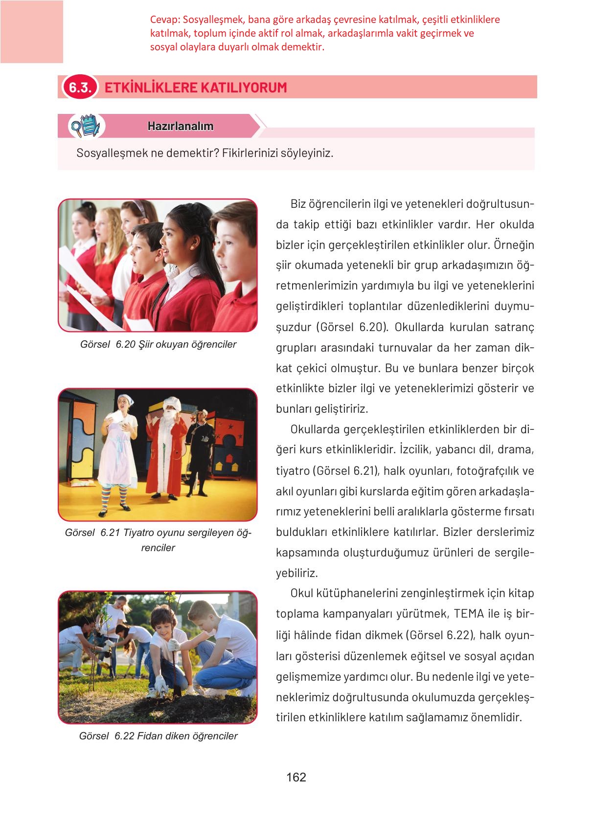 4. Sınıf Hecce Yayıncılık Sosyal Bilgiler Ders Kitabı Sayfa 162 Cevapları