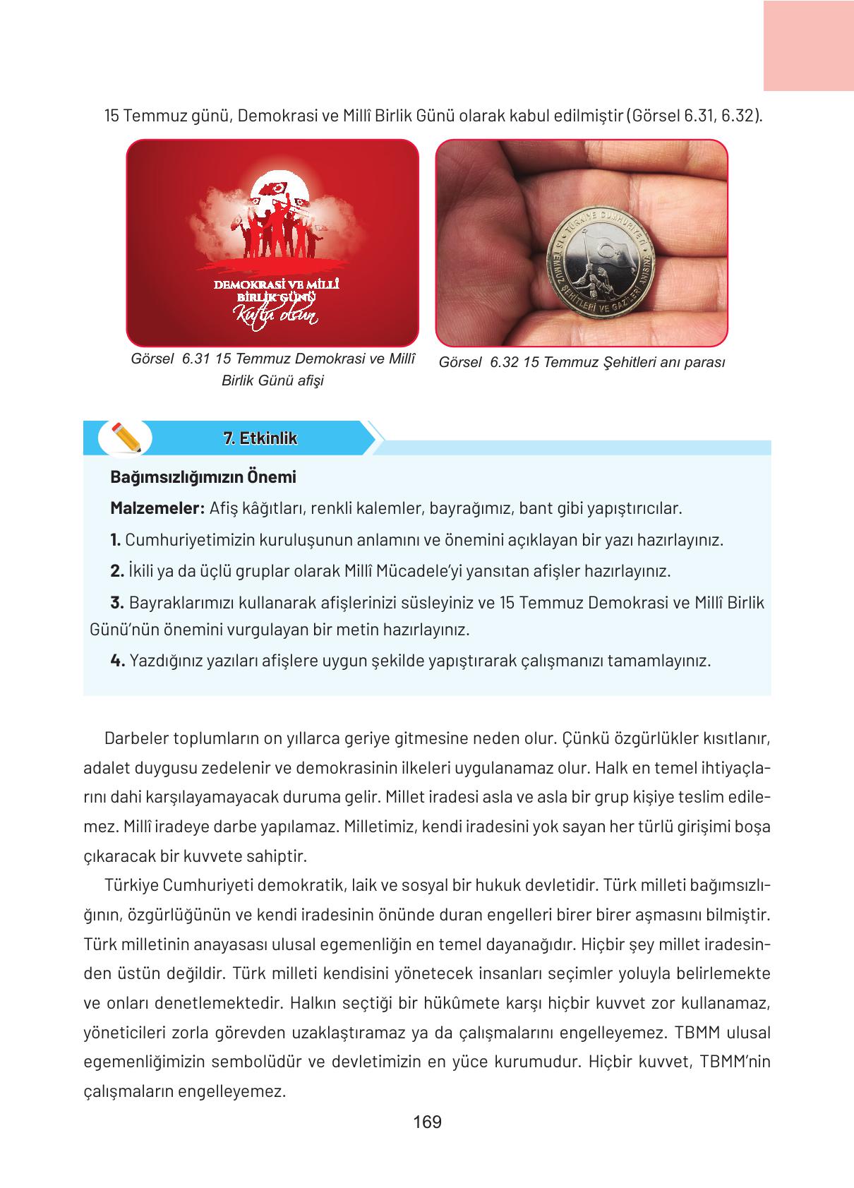 4. Sınıf Hecce Yayıncılık Sosyal Bilgiler Ders Kitabı Sayfa 169 Cevapları