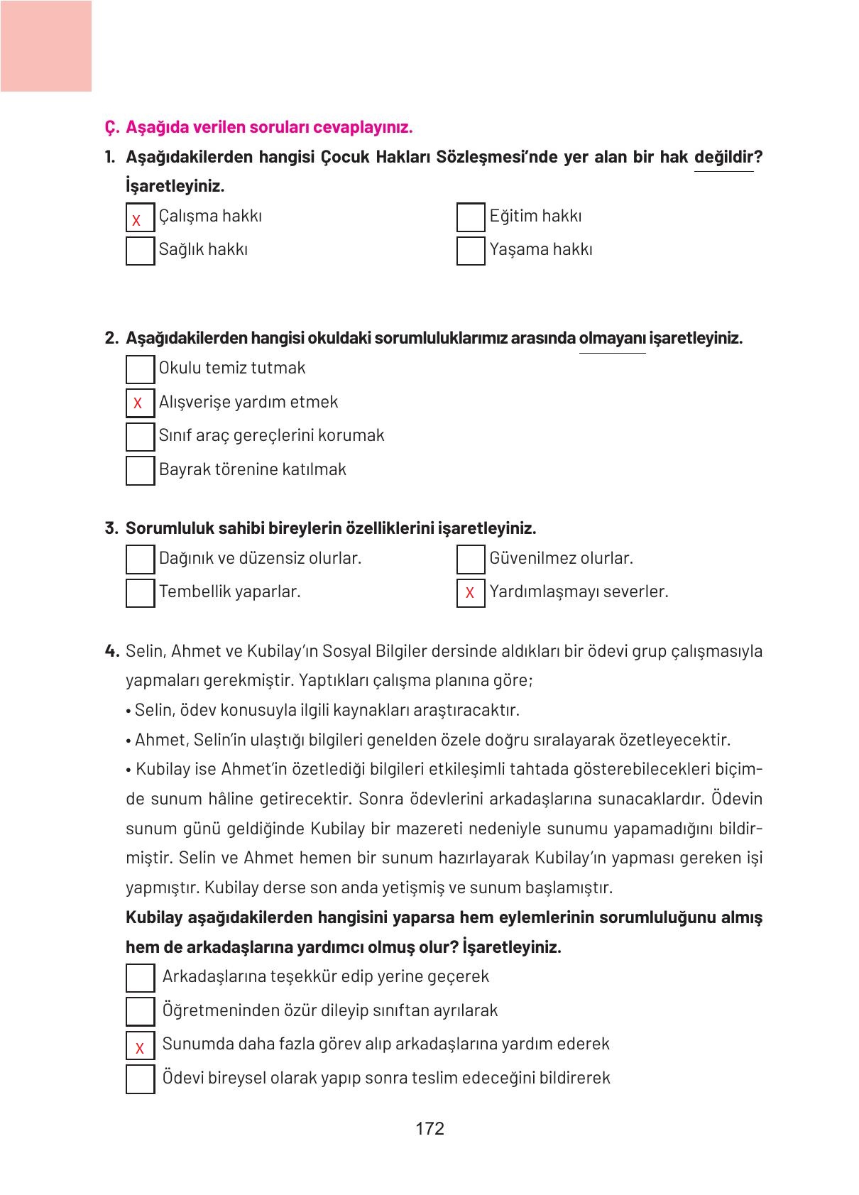 4. Sınıf Hecce Yayıncılık Sosyal Bilgiler Ders Kitabı Sayfa 172 Cevapları 4. Sınıf Hecce Yayıncılık Sosyal Bilgiler Ders Kitabı Sayfa 172 Cevapları