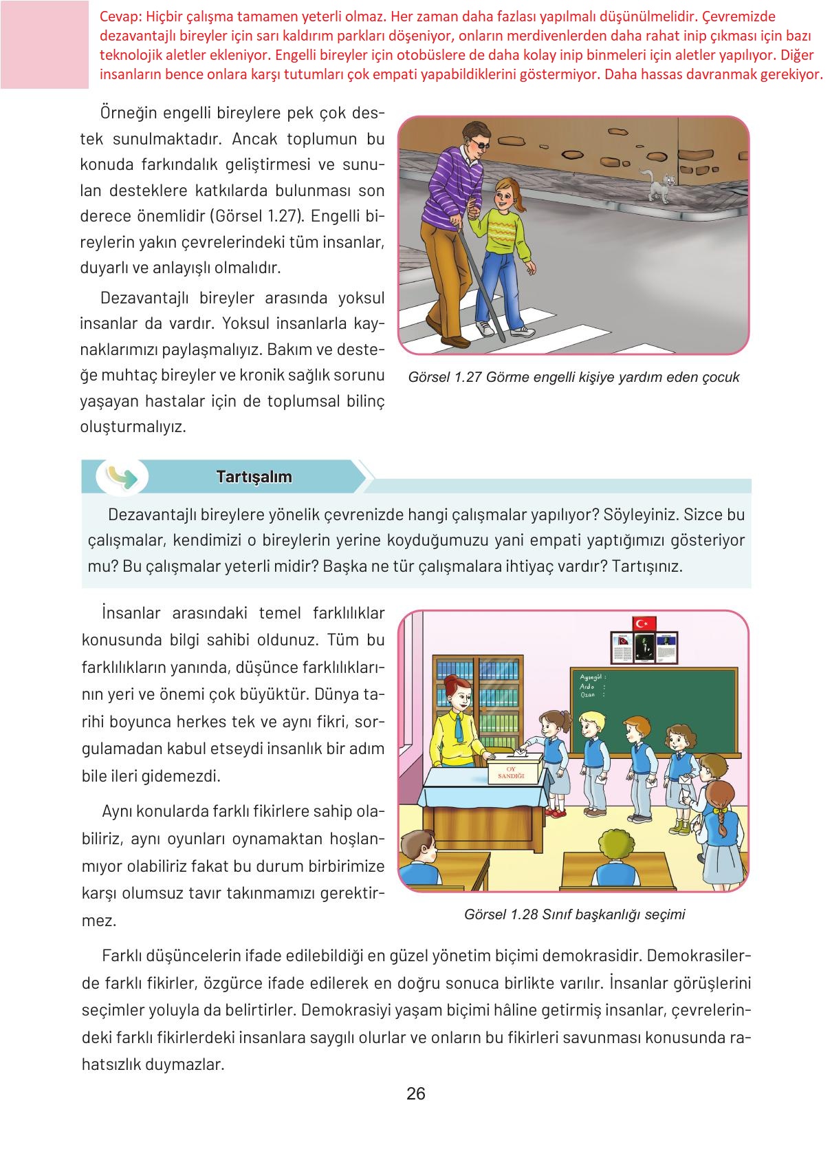 4. Sınıf Hecce Yayıncılık Sosyal Bilgiler Ders Kitabı Sayfa 26 Cevapları