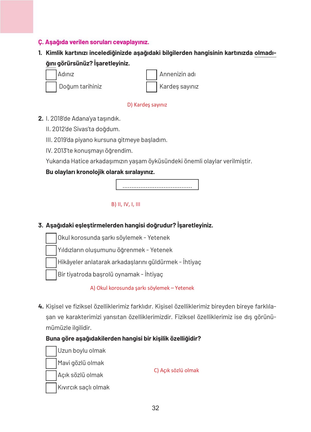 4. Sınıf Hecce Yayıncılık Sosyal Bilgiler Ders Kitabı Sayfa 32 Cevapları 4. Sınıf Hecce Yayıncılık Sosyal Bilgiler Ders Kitabı Sayfa 32 Cevapları
