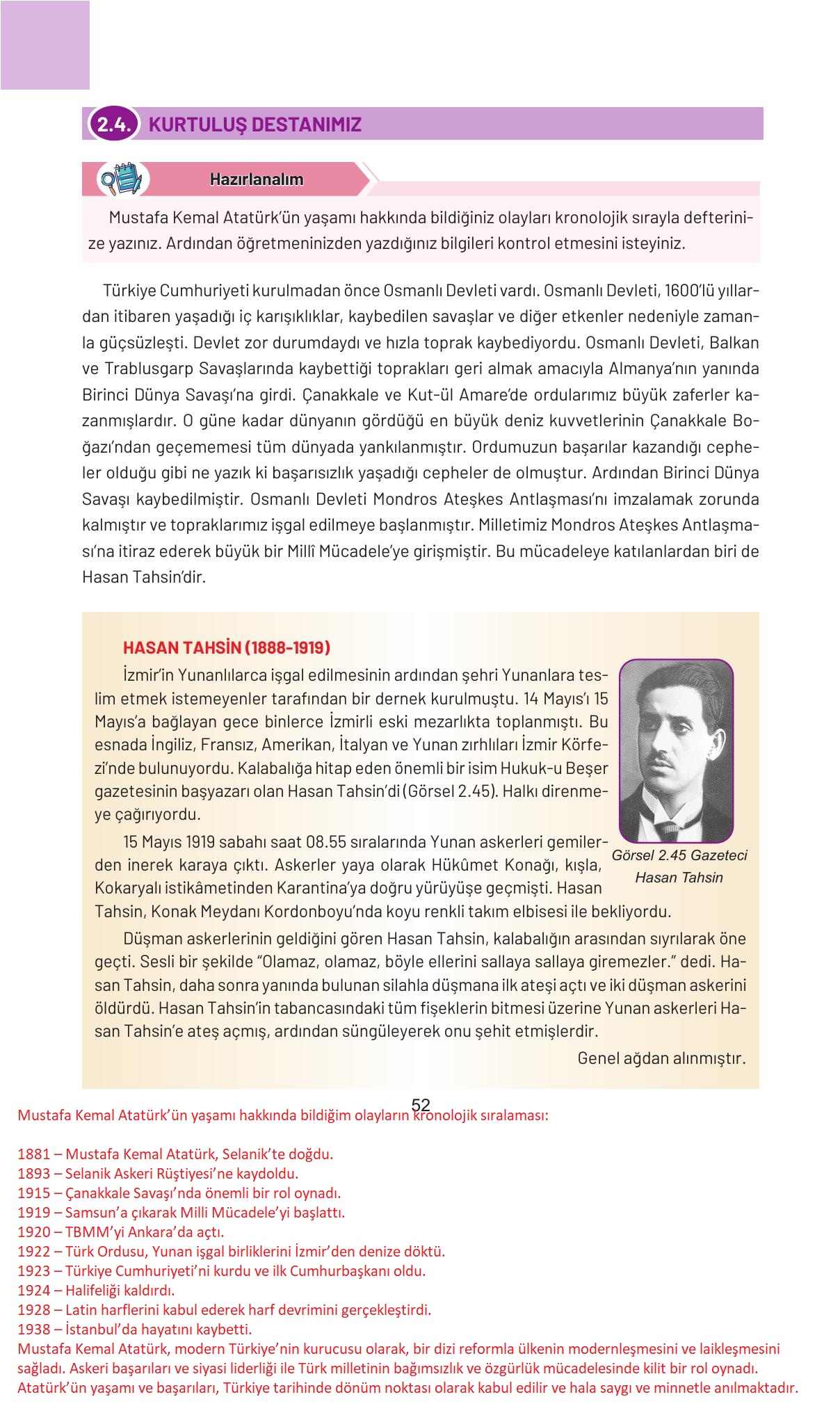 4. Sınıf Hecce Yayıncılık Sosyal Bilgiler Ders Kitabı Sayfa 52 Cevapları