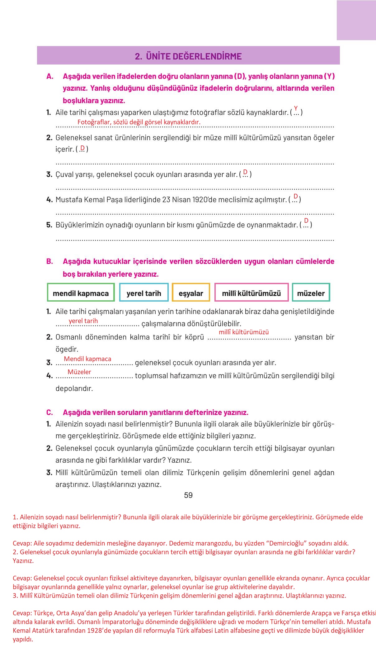 4. Sınıf Hecce Yayıncılık Sosyal Bilgiler Ders Kitabı Sayfa 59 Cevapları 4. Sınıf Hecce Yayıncılık Sosyal Bilgiler Ders Kitabı Sayfa 59 Cevapları