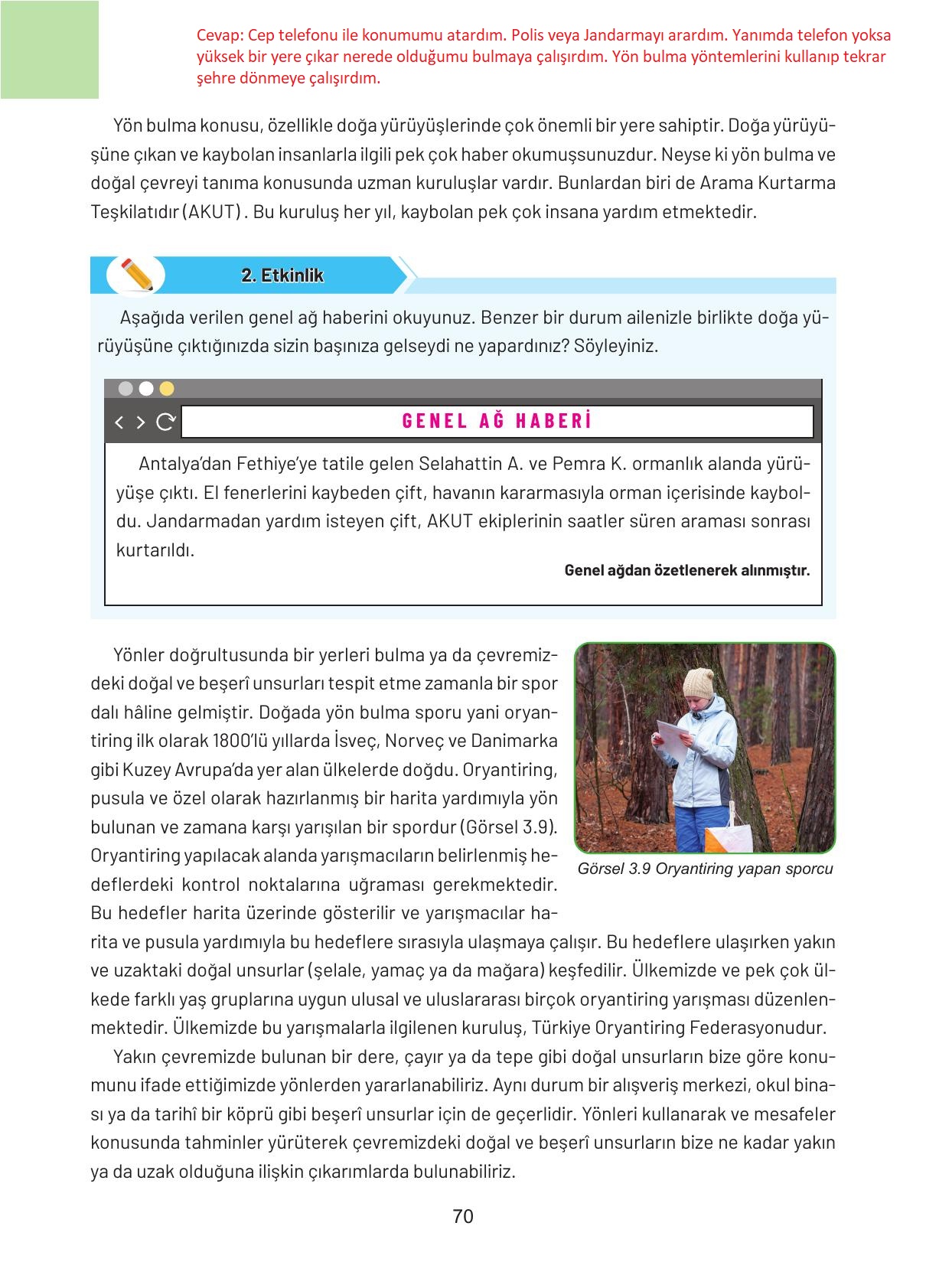 4. Sınıf Hecce Yayıncılık Sosyal Bilgiler Ders Kitabı Sayfa 70 Cevapları