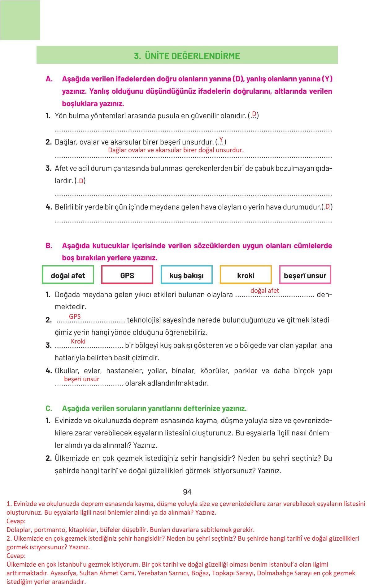 4. Sınıf Hecce Yayıncılık Sosyal Bilgiler Ders Kitabı Sayfa 94 Cevapları 4. Sınıf Hecce Yayıncılık Sosyal Bilgiler Ders Kitabı Sayfa 94 Cevapları